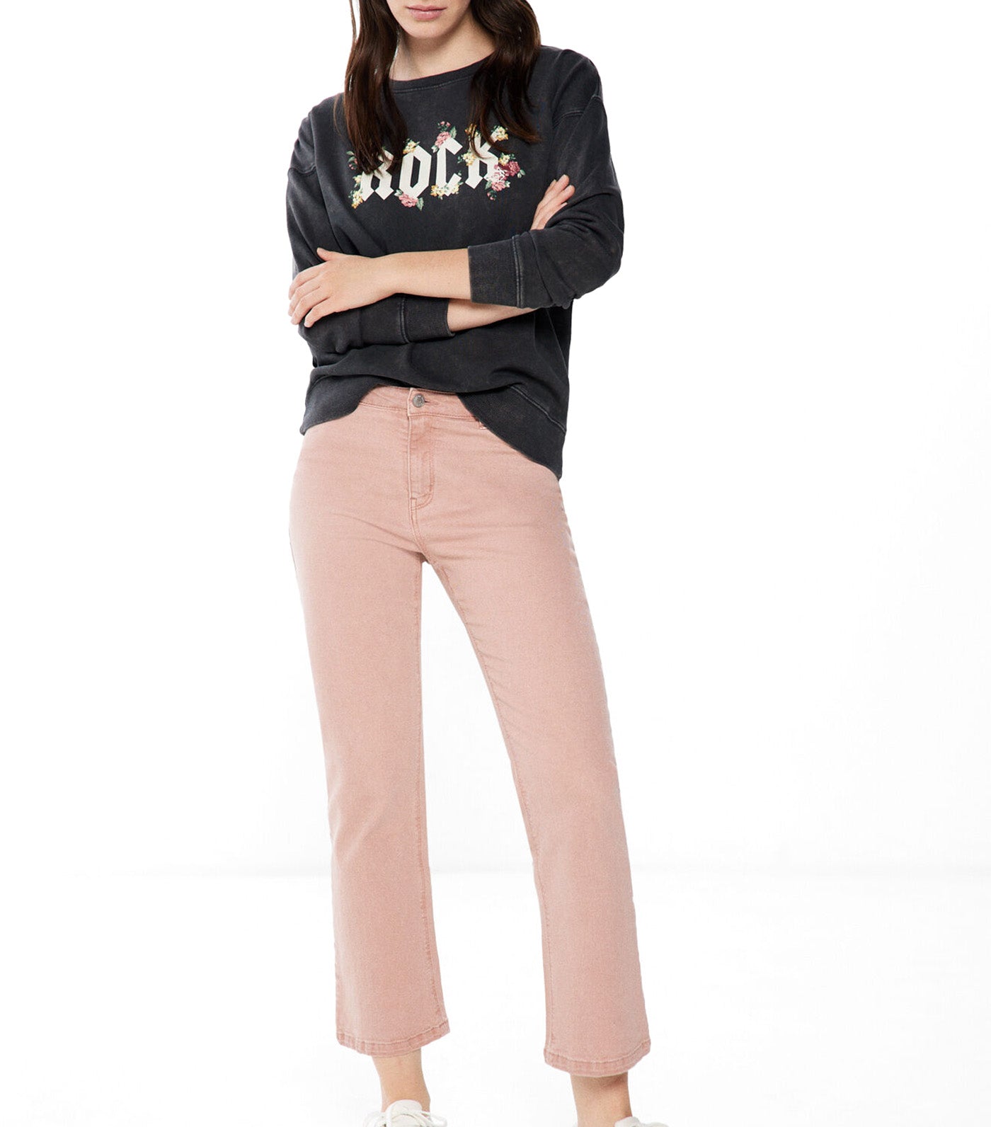 Color Kick Flare Jeans Pink