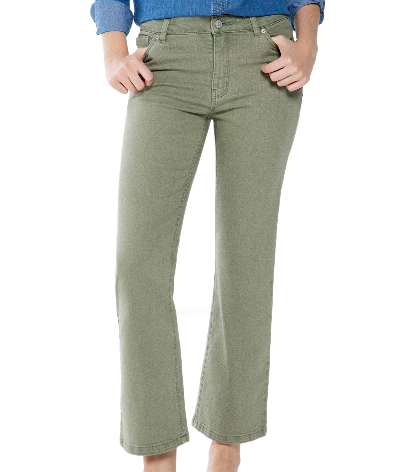 Color Kick Flare Jeans Green