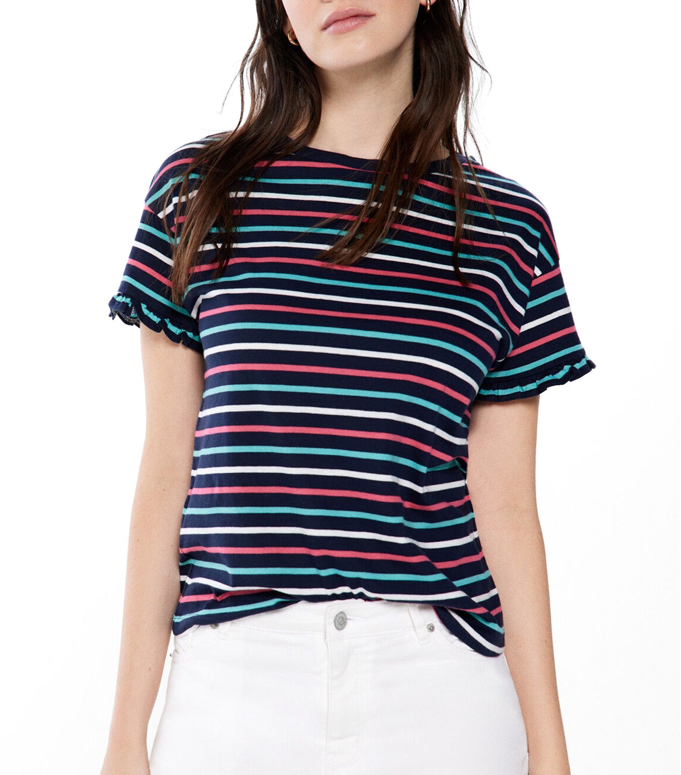 T-Shirt with Flounced Sleeves