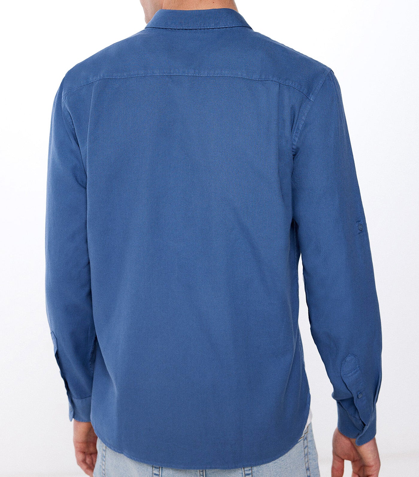 Textured Colored Shirt Blue