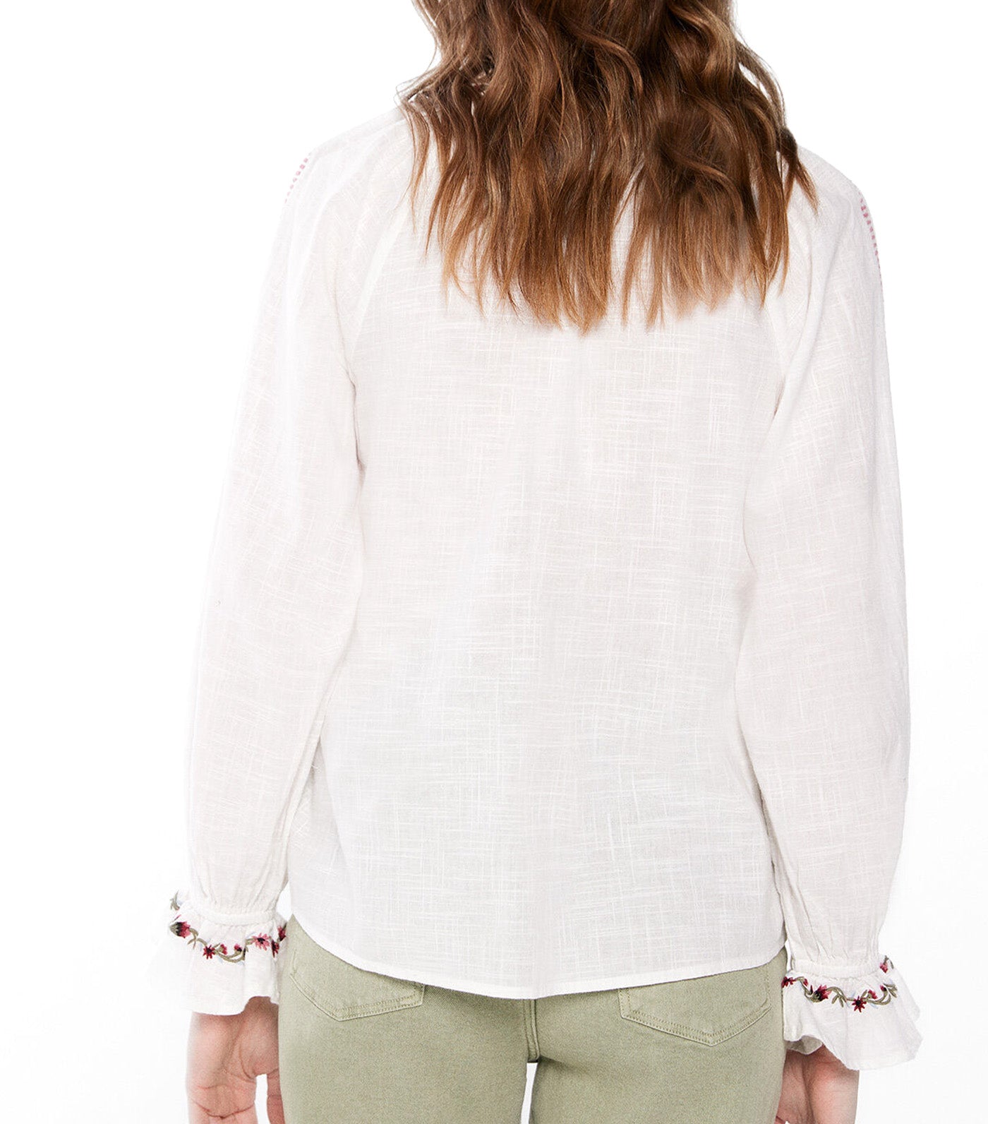 Boho Floral Embroidery Blouse