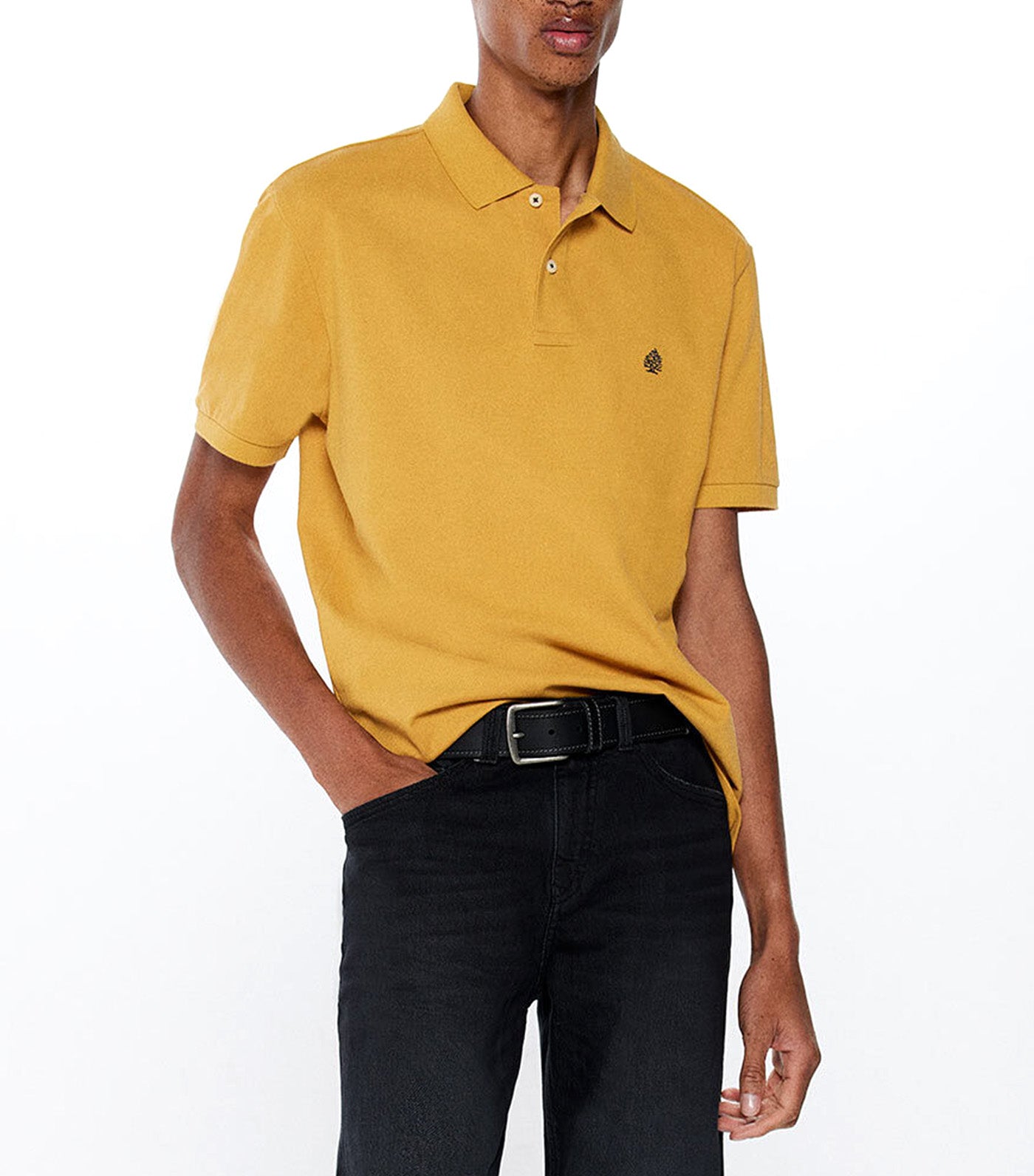 Basic Piqué Polo Shirt Yellow