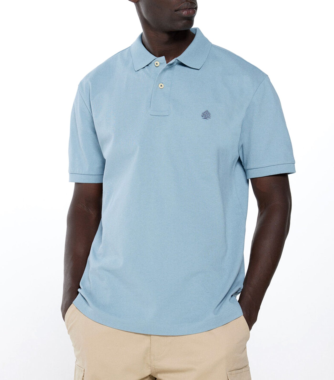 Basic Piqué Polo Shirt Light Blue