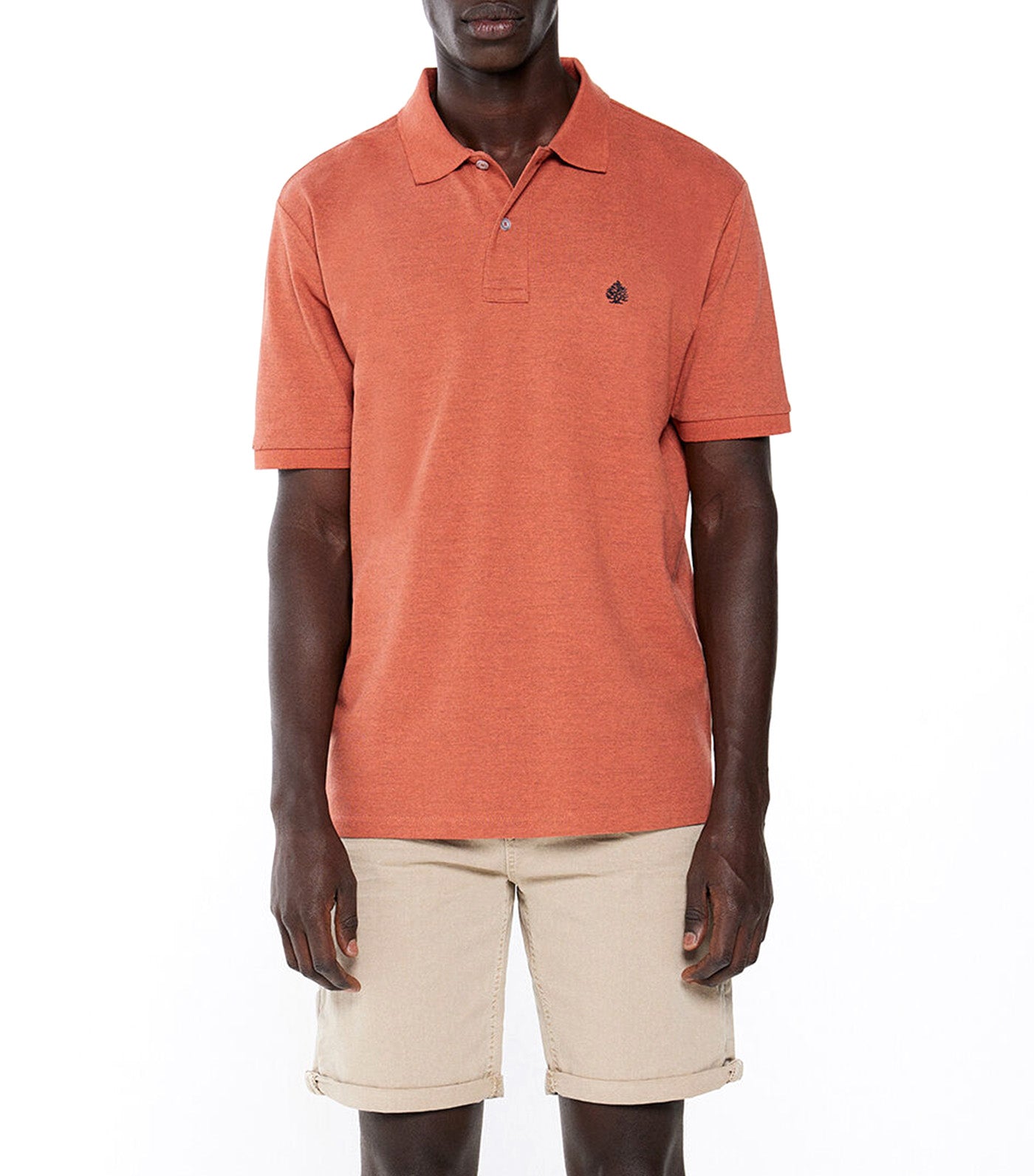Piqué Patterned Polo Shirt Orange