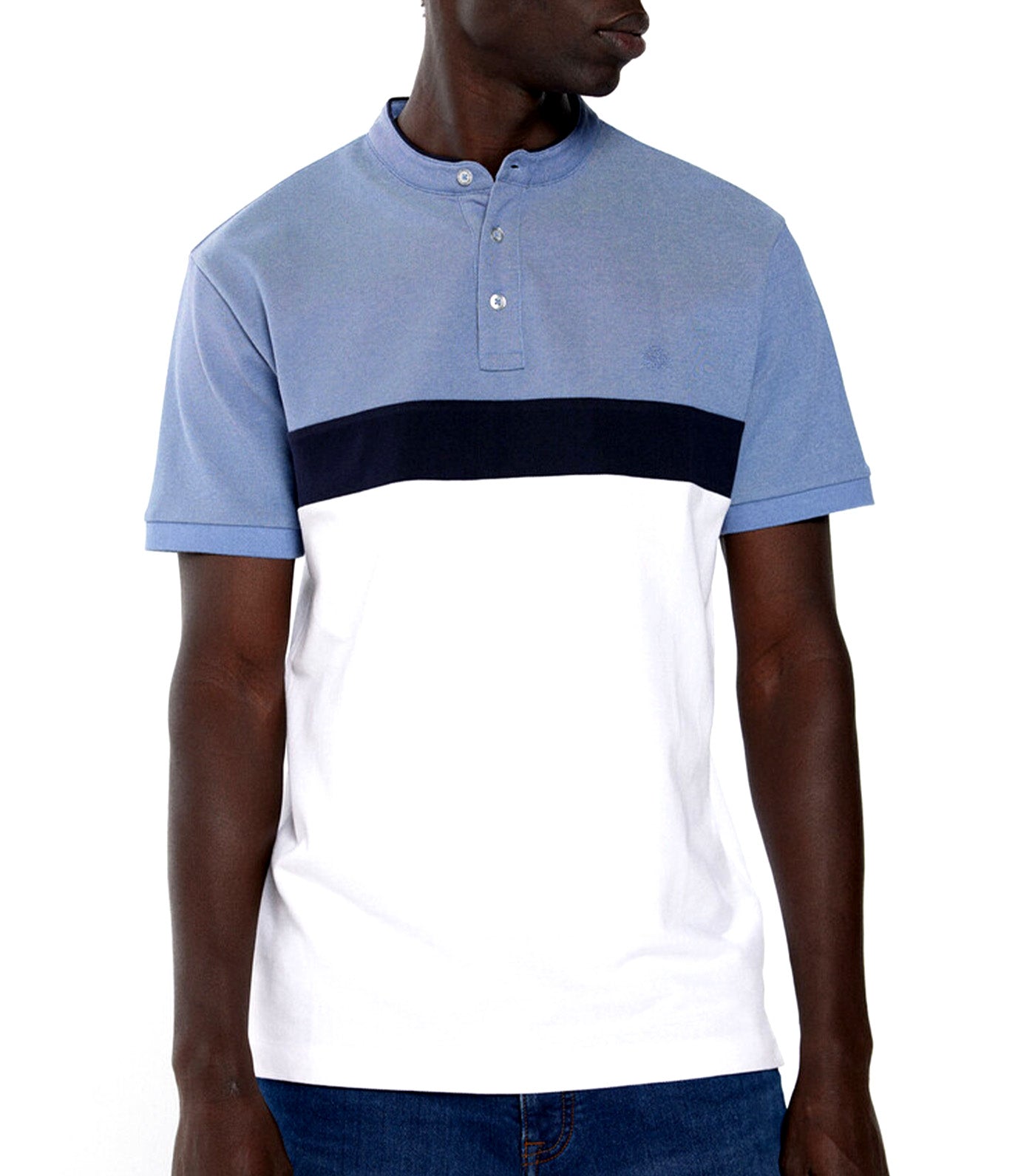 Slim Color Block Piqué Polo Shirt