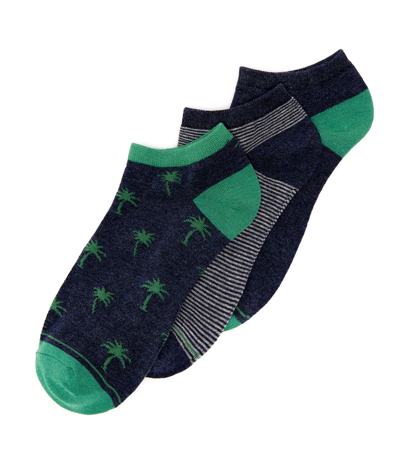 3-Pack Palm Tree Ankle Socks