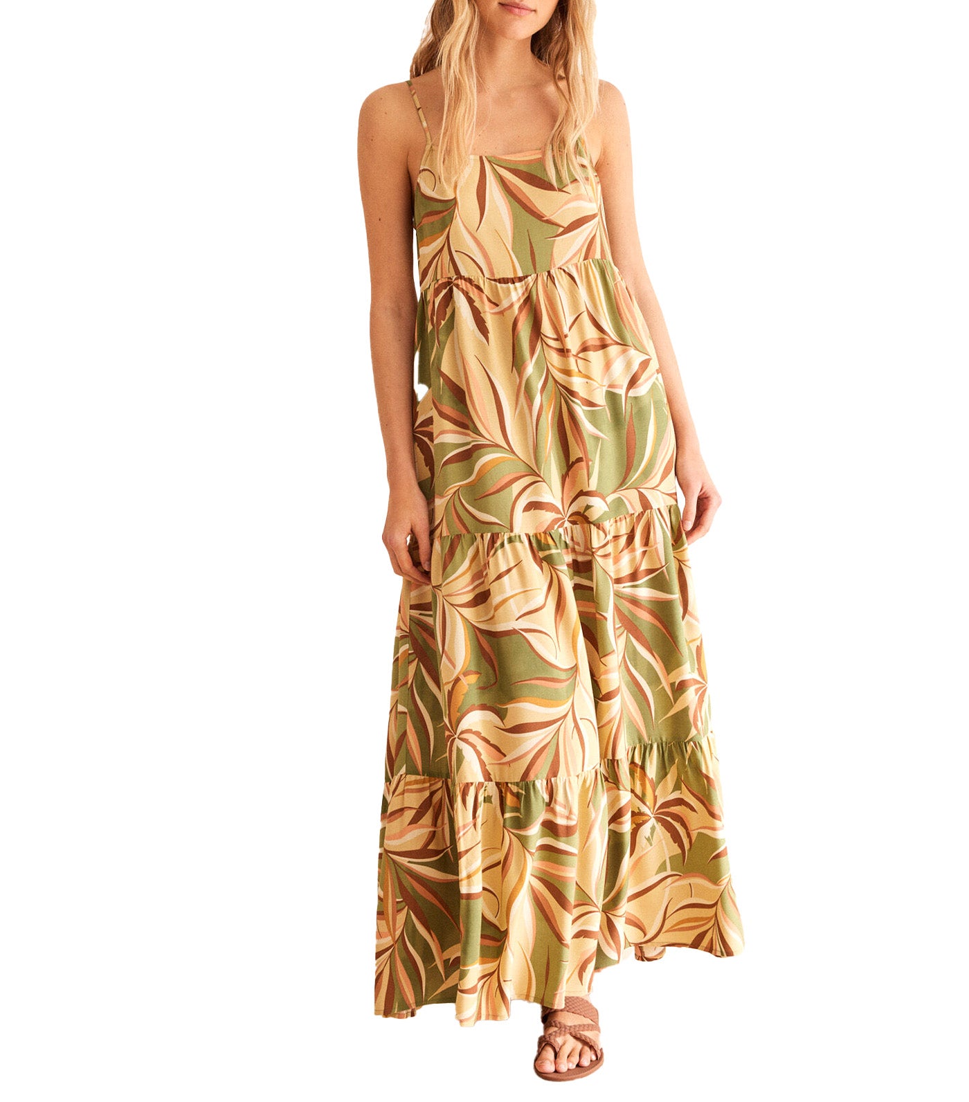 Long Tropical Viscose Dress Multi