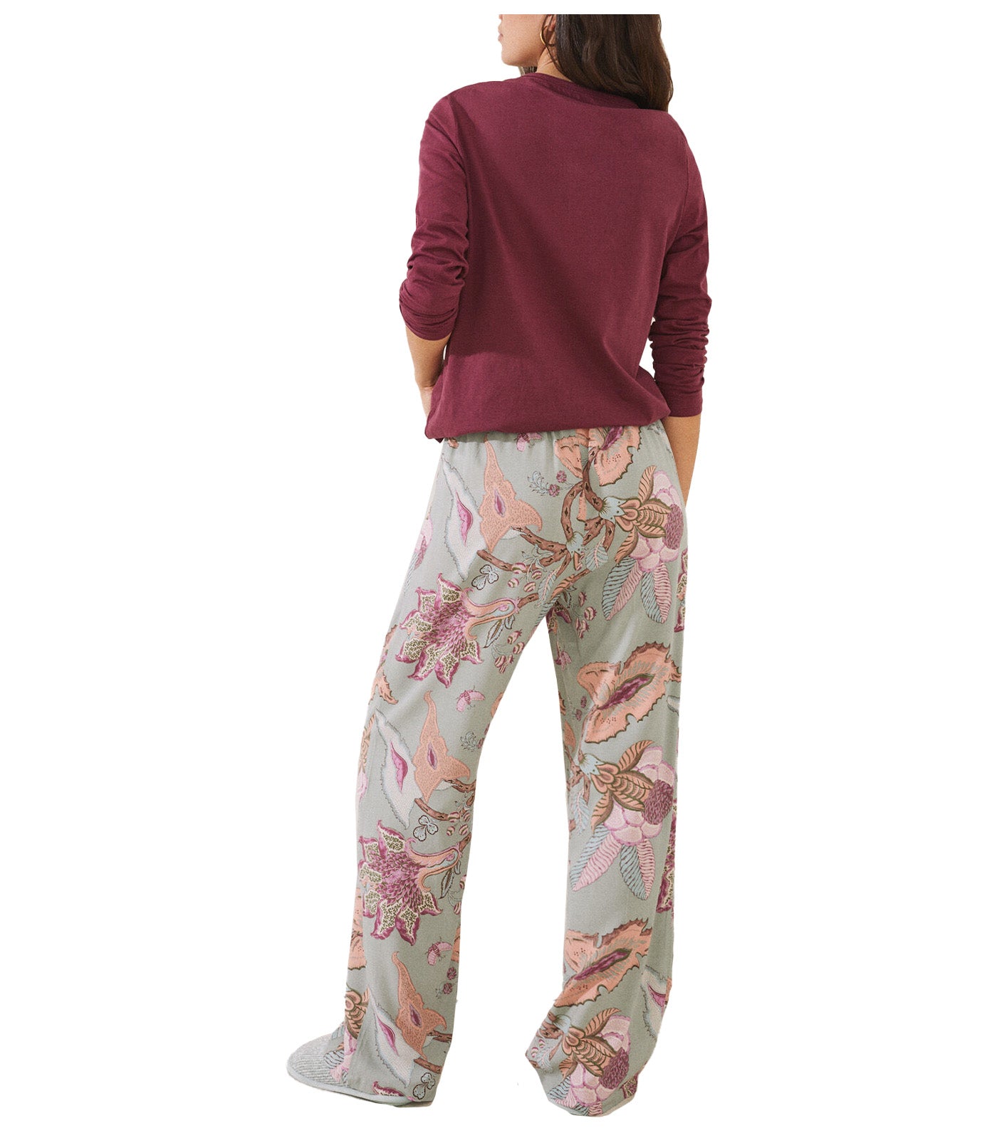 Long Printed Trousers Green
