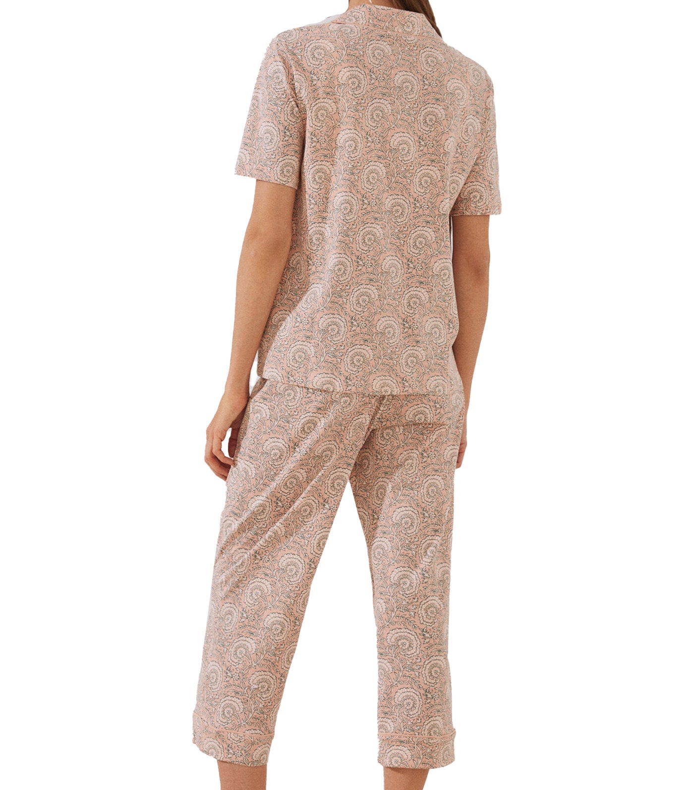Cotton Capri Classic Pajamas Set Pink