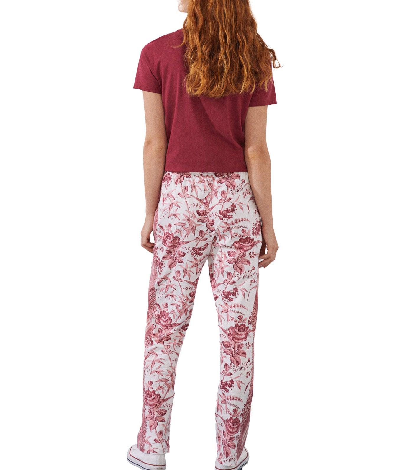 Printed Cotton Trousers Red