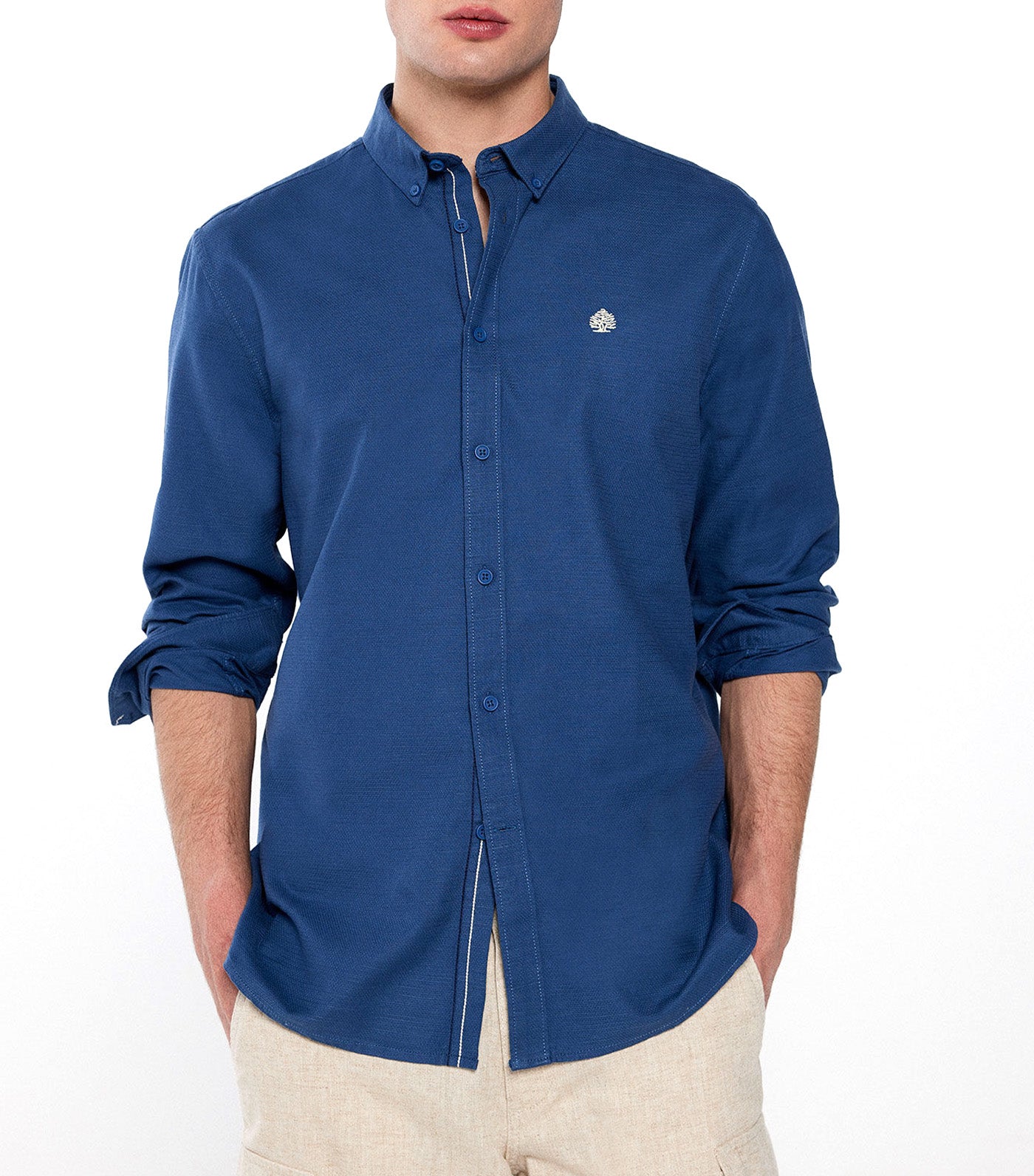 Rustic Structured Shirt Blue