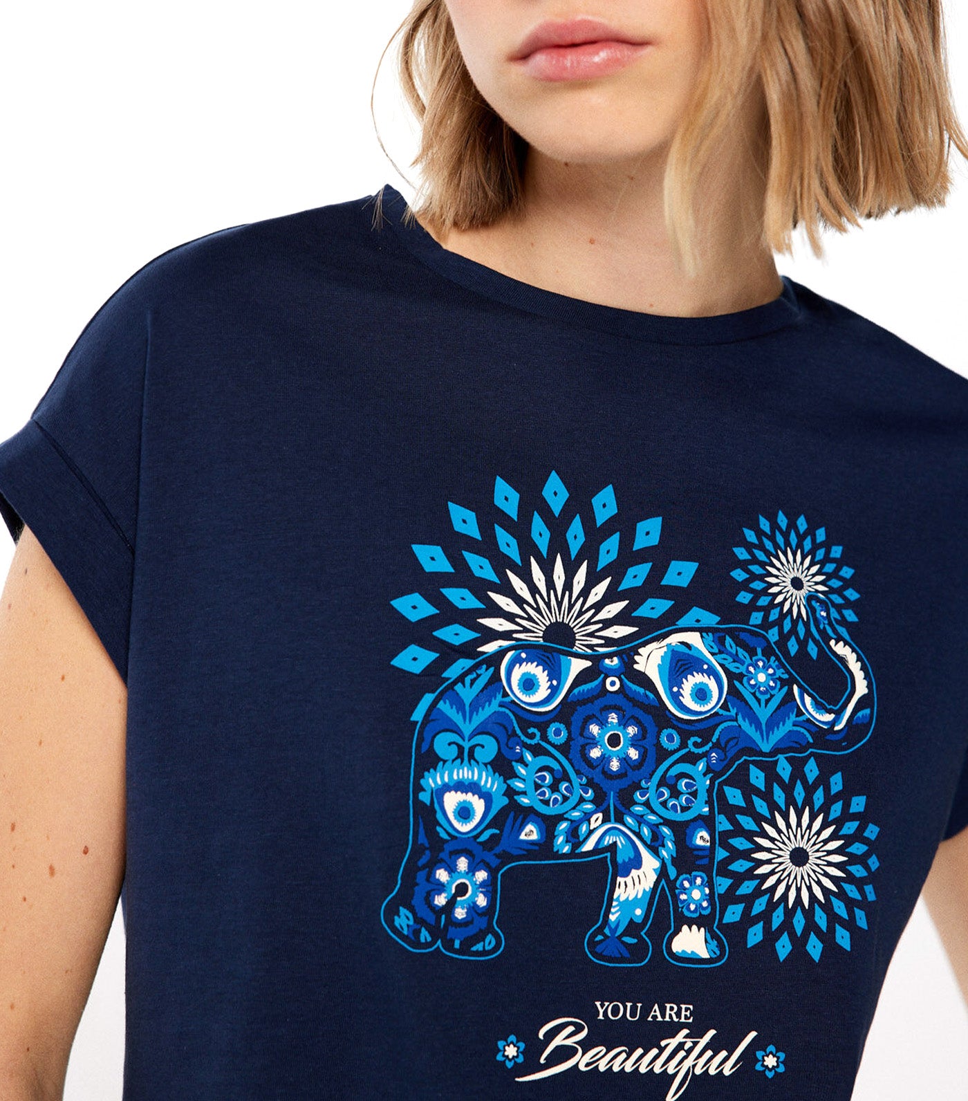 Ethnic Graphic T-Shirt Navy