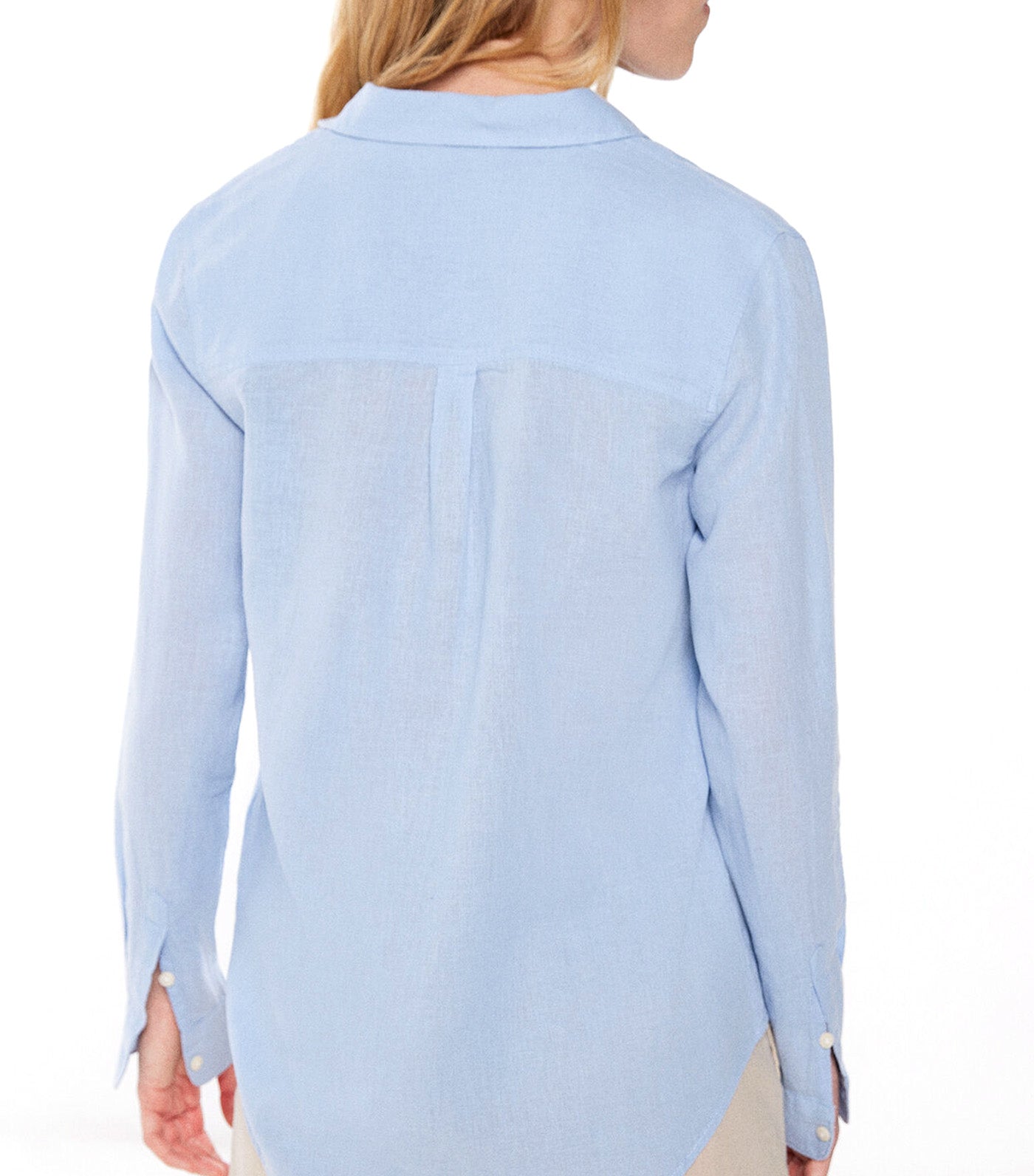 Basic Cotton Linen Shirt Blue