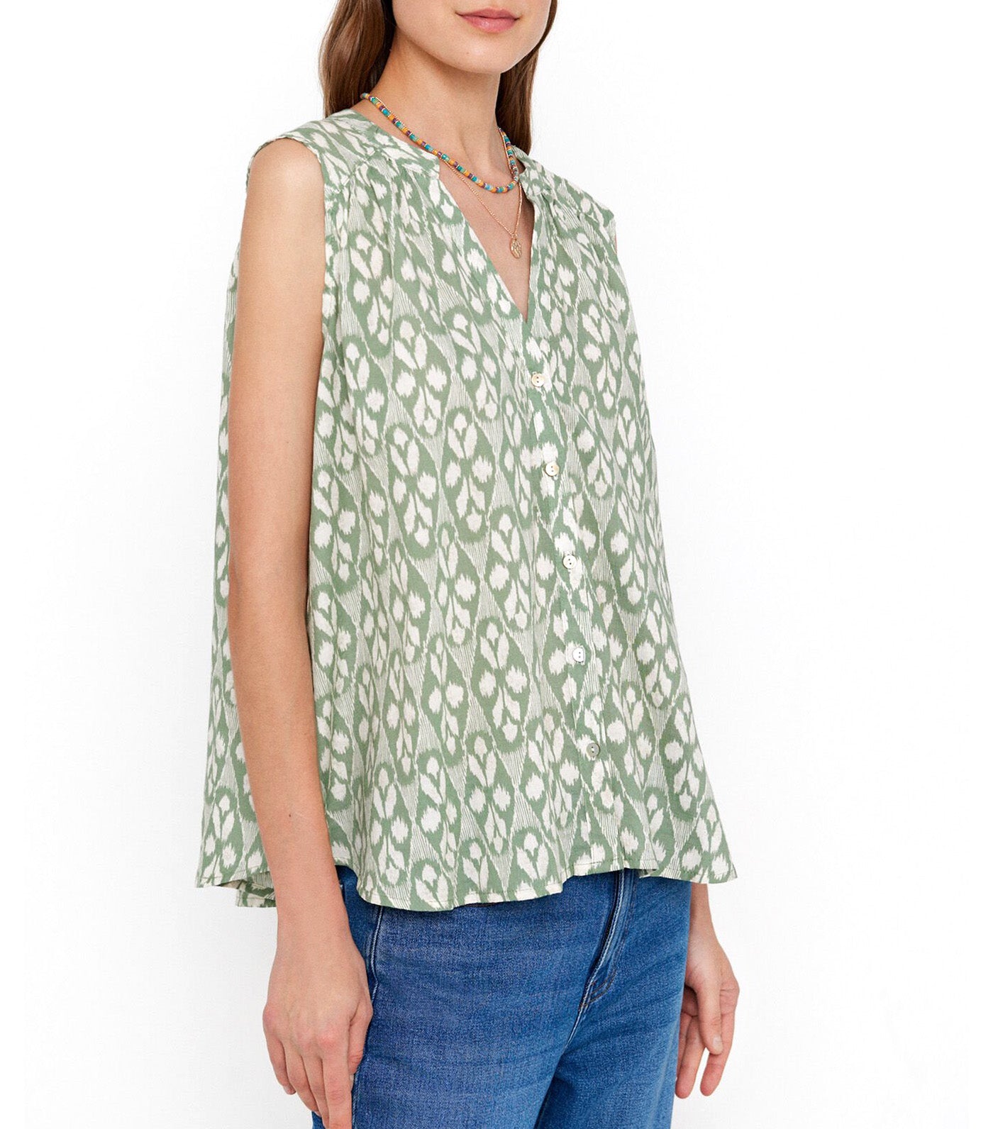 Cotton Printed Shirt Green