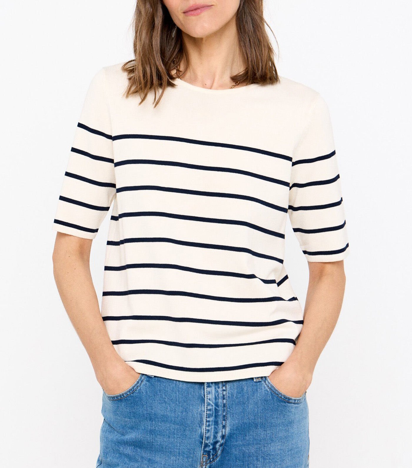 Short Sleeve Sweater Ivory