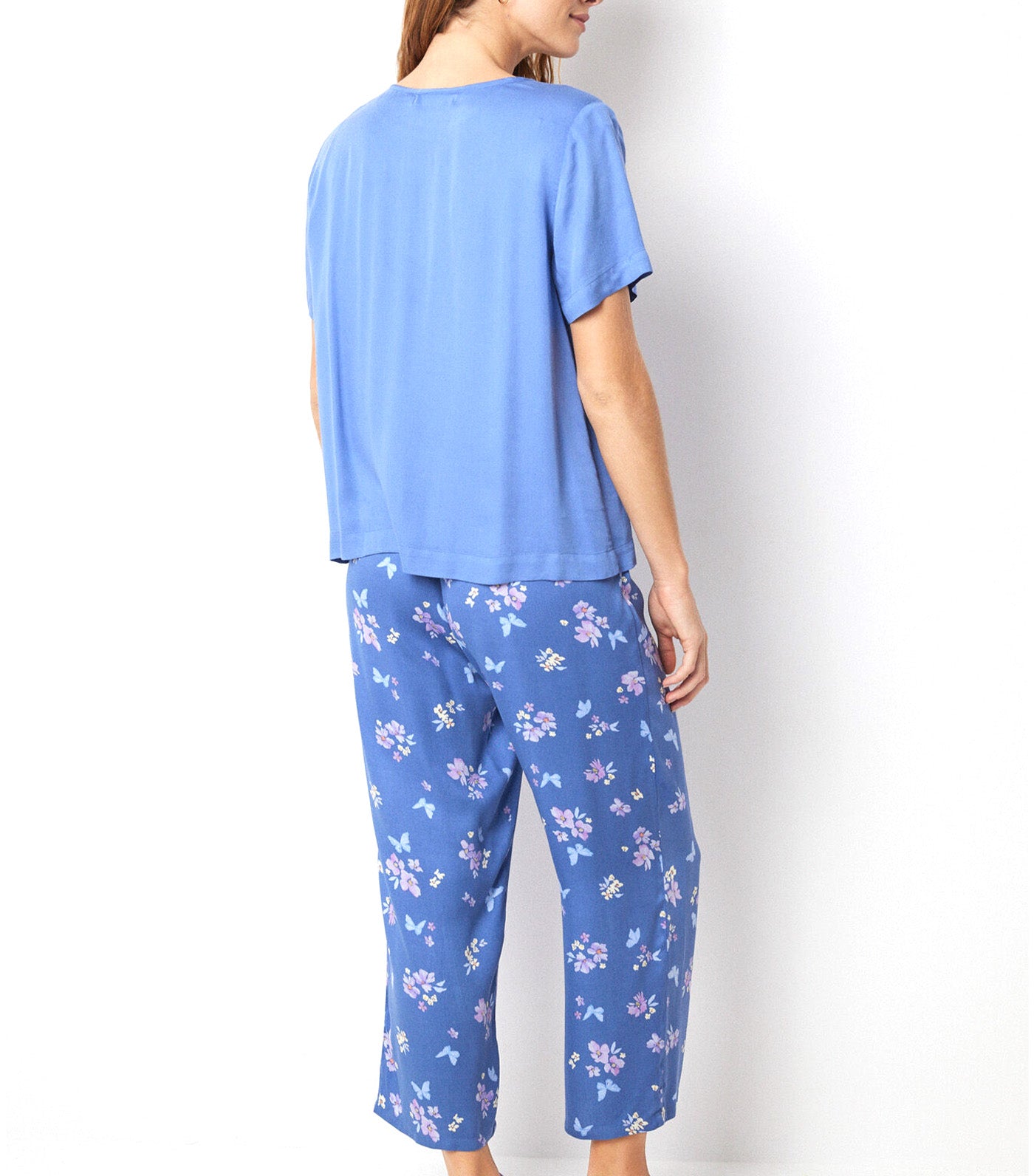 Capri Soft Touch Butterfly Print Pajamas Blue