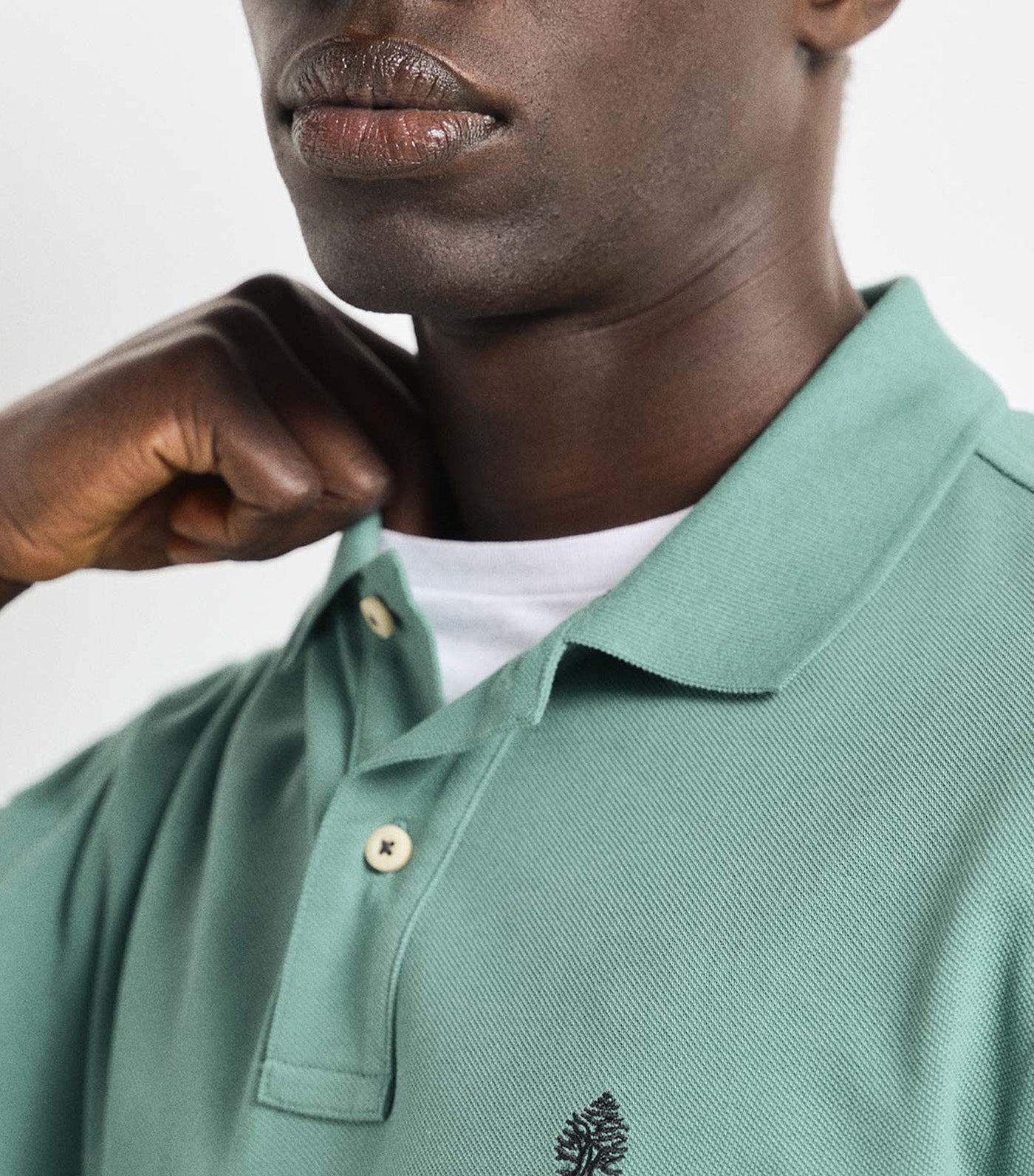 Regular Fit Basic Piqué Polo Green