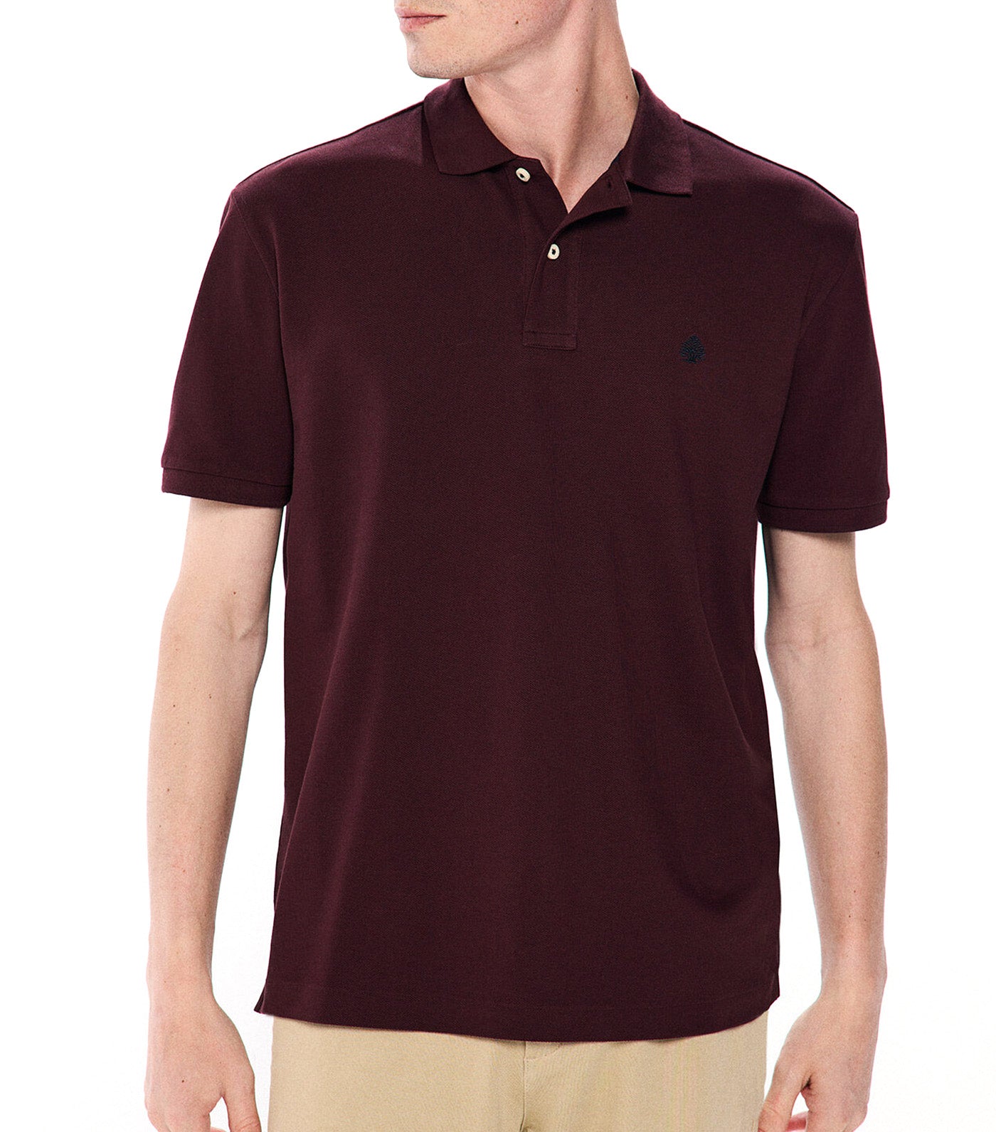 Regular Fit Basic Piqué Polo Maroon