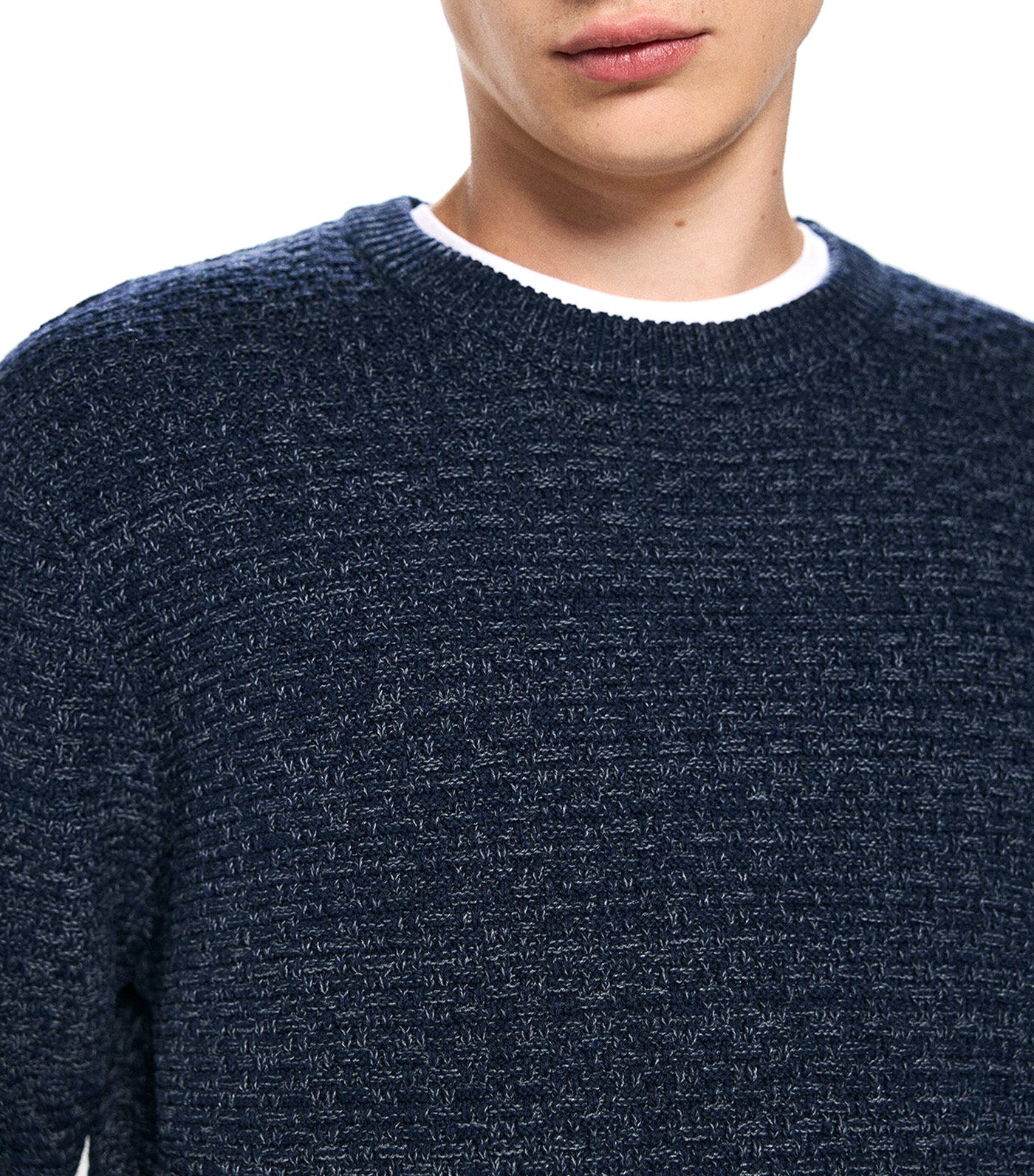 Textured Twisted Knit Jumper
 Blue