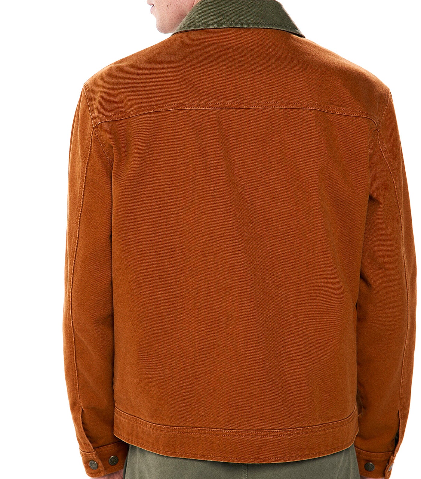 Contrast Washed Cotton Jacket Orange