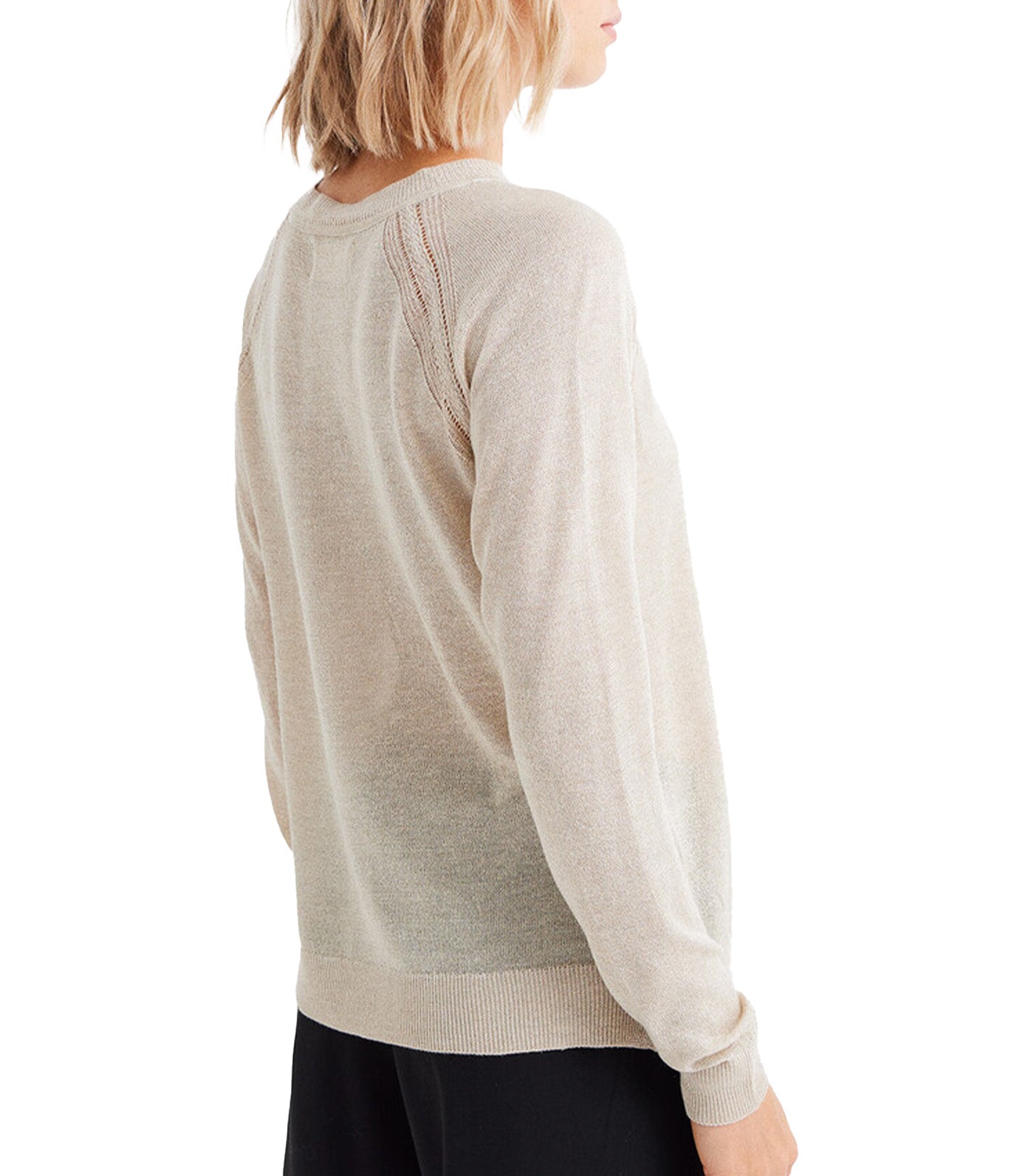 Lurex Viscose Jumper Beige