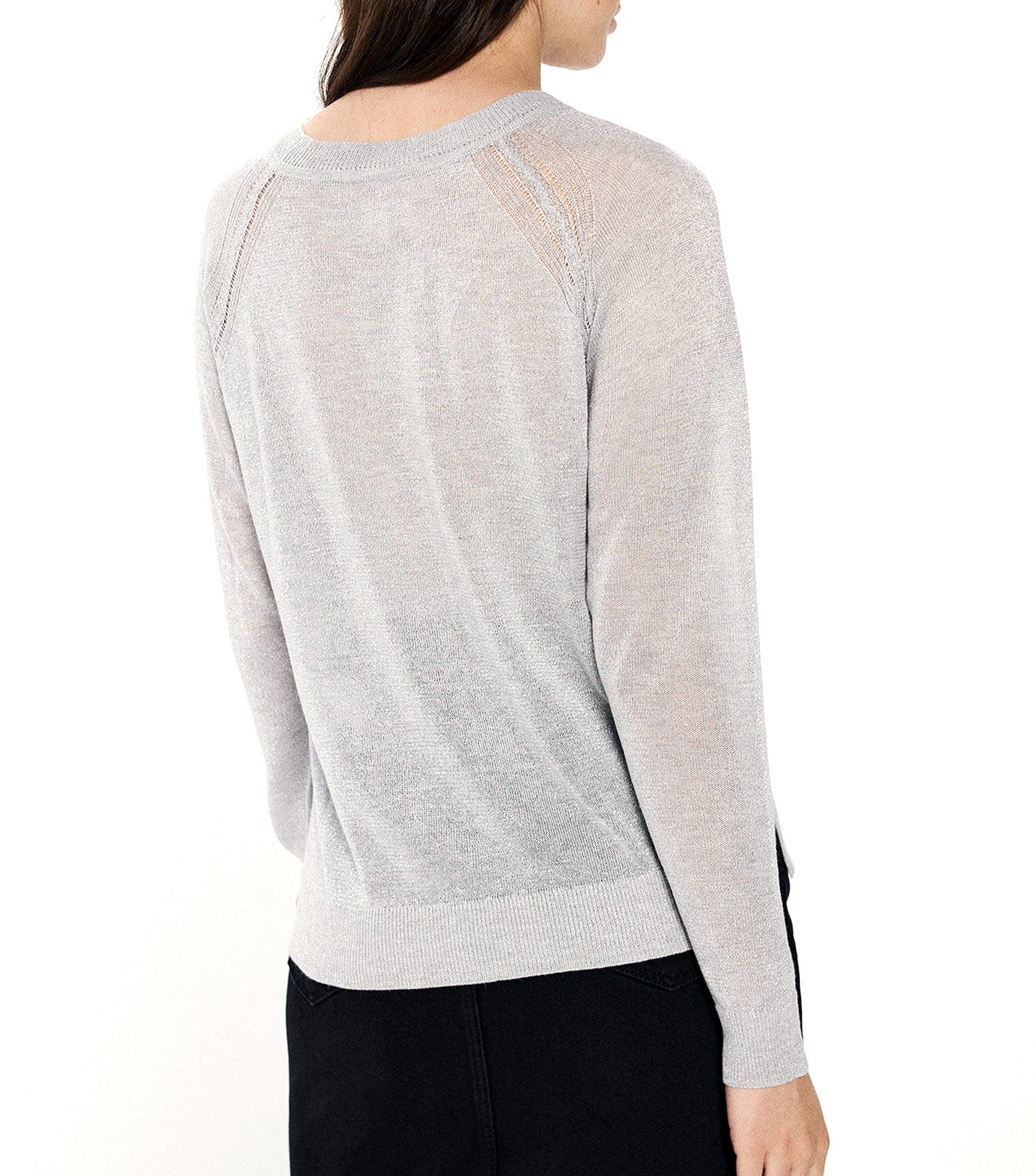 Lurex Viscose Jumper Gray