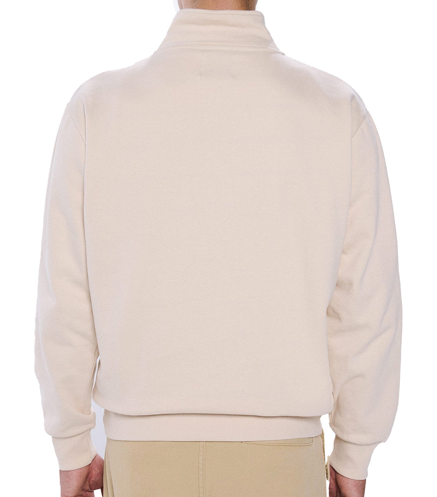 Basic Trucker Neck Sweatshirt Beige