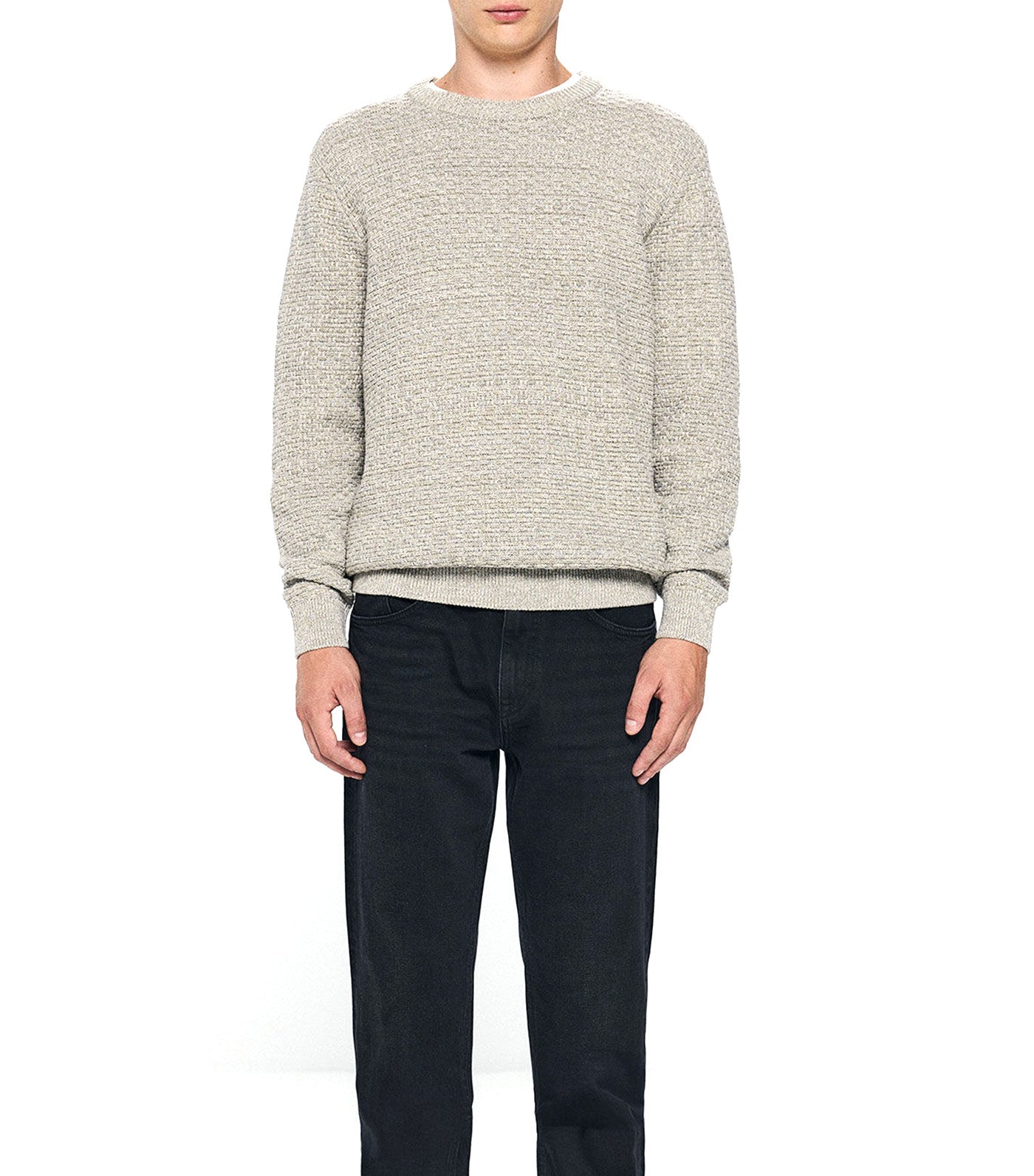 Textured Twisted Knit Jumper
 Gray