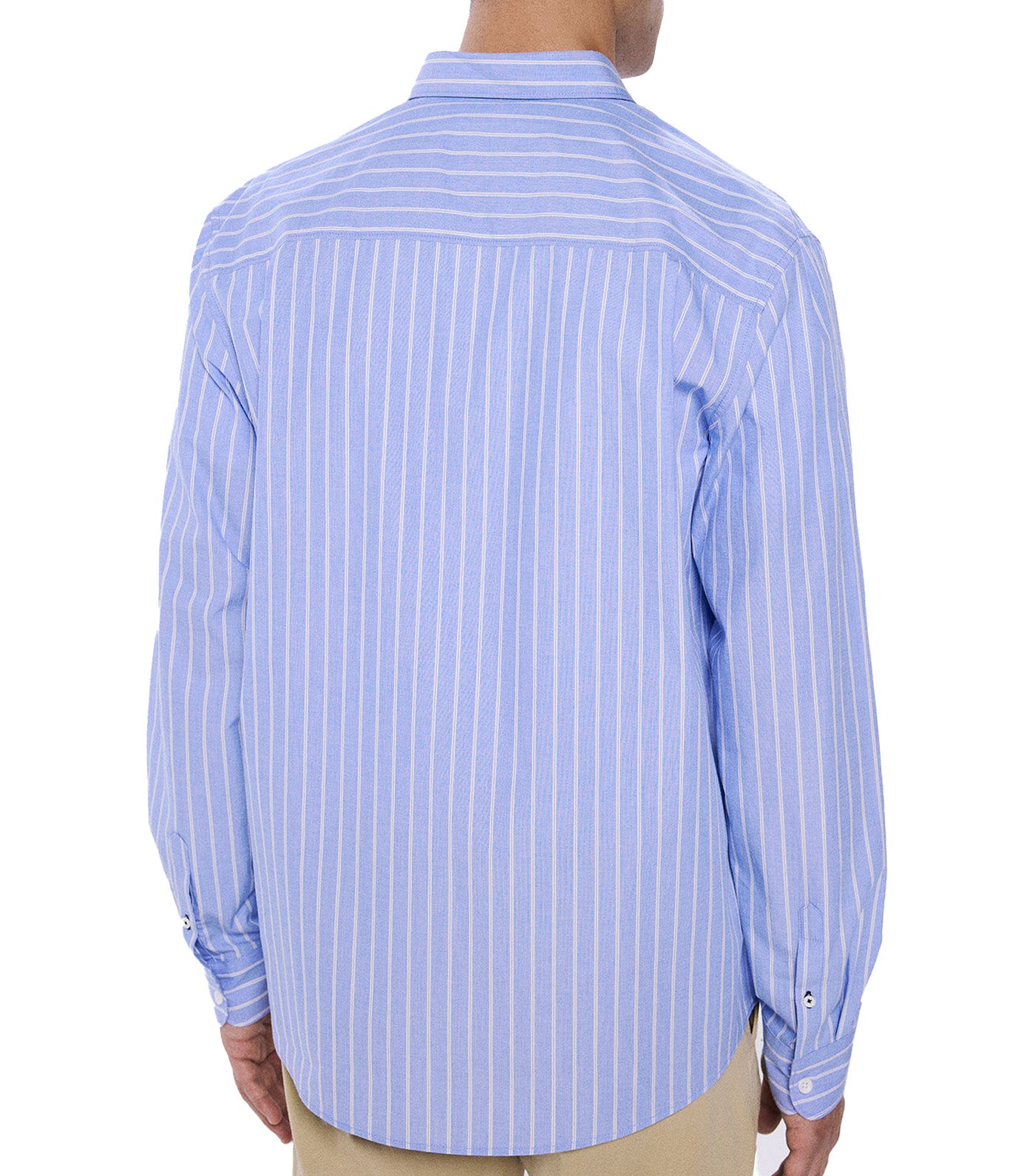 Striped Poplin Shirt Blue