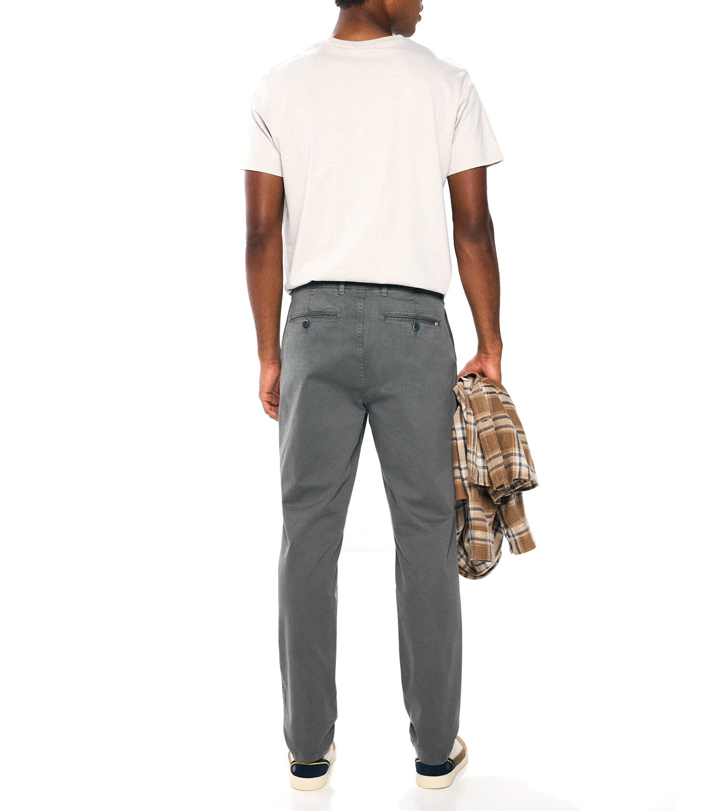 Relaxed Fit Washed Color Chino Pants
 Gray