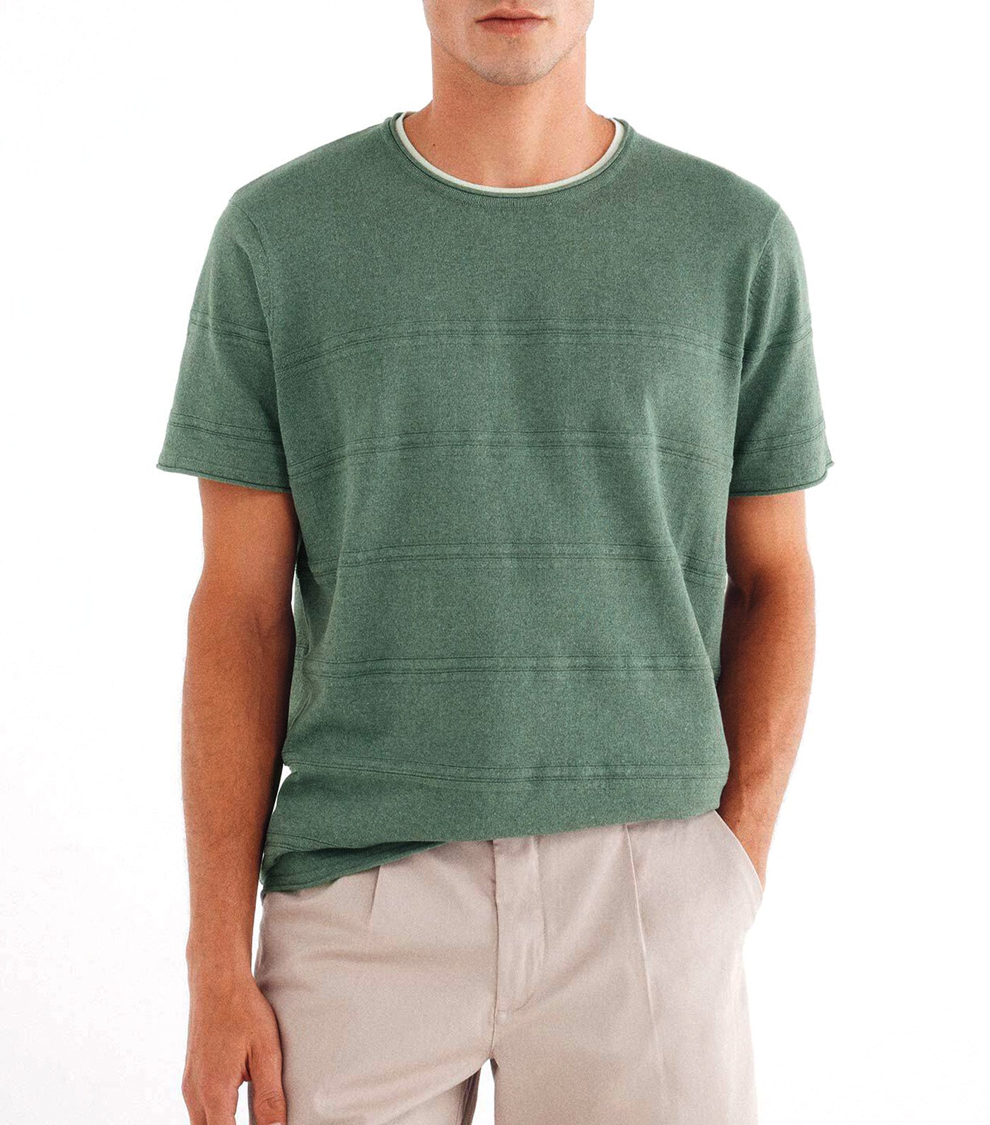 Short-Sleeved Textured Jumper