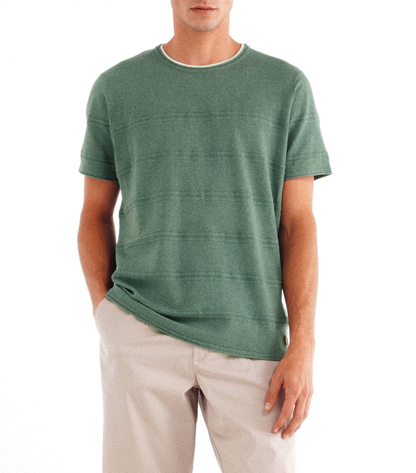 Short-Sleeved Textured Jumper