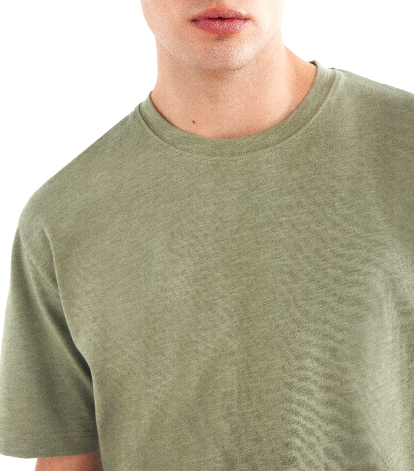 Slub Cotton T-Shirt Light Khaki