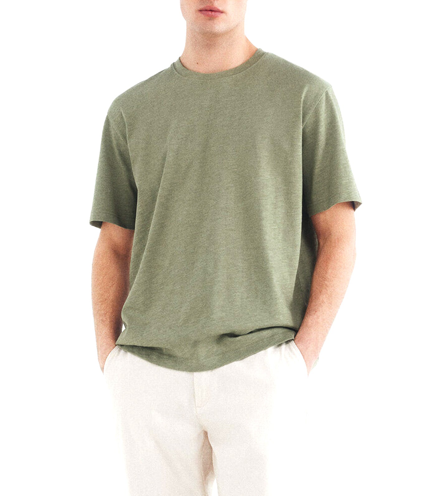 Slub Cotton T-Shirt Light Khaki