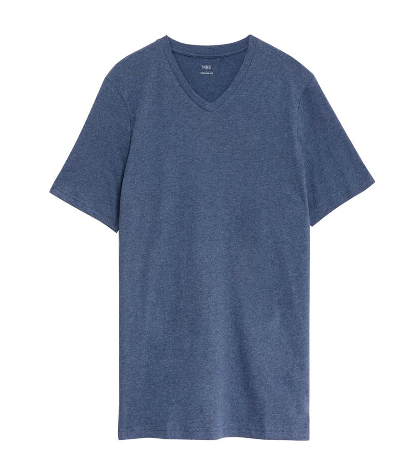 Pure Cotton V-Neck T-Shirt Denim