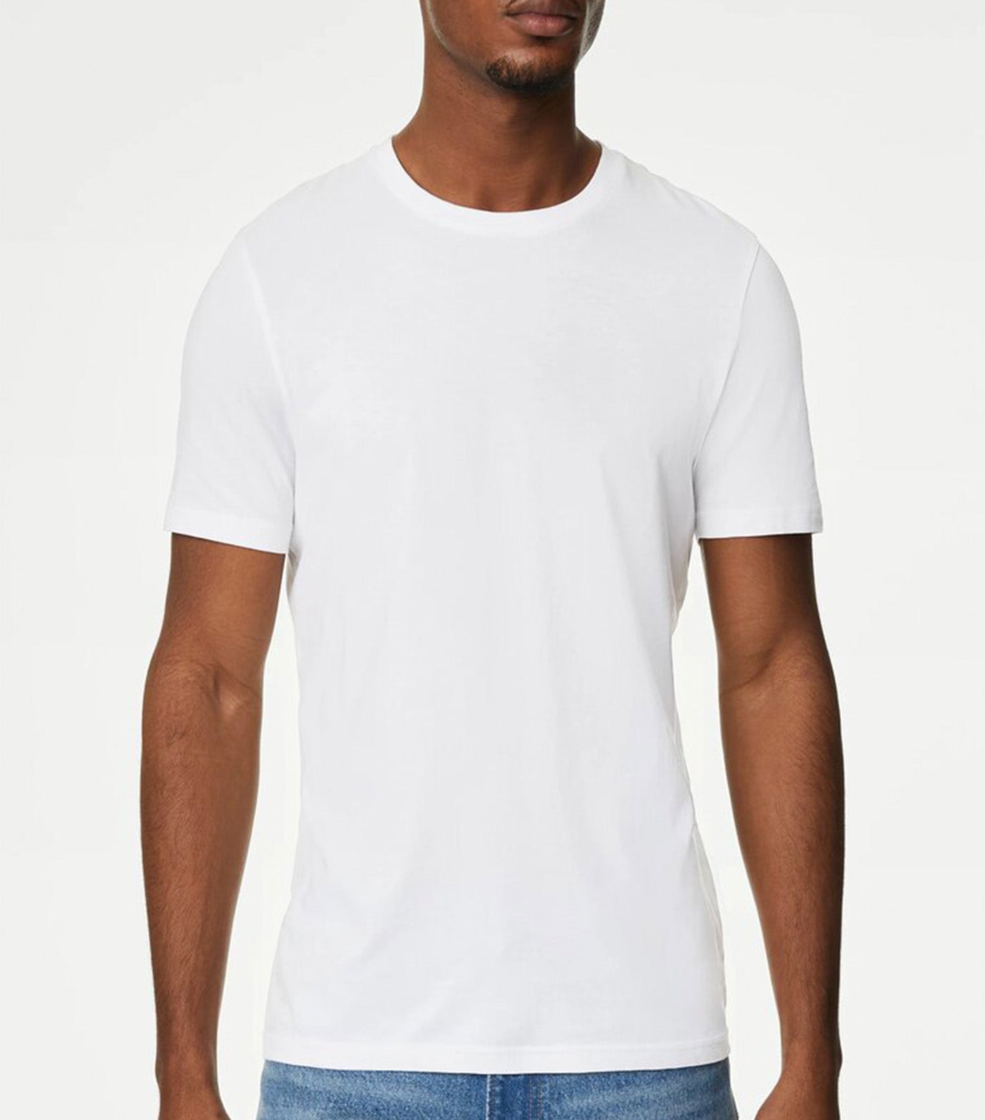 Regular Fit Pure Cotton Crew Neck T-Shirt White