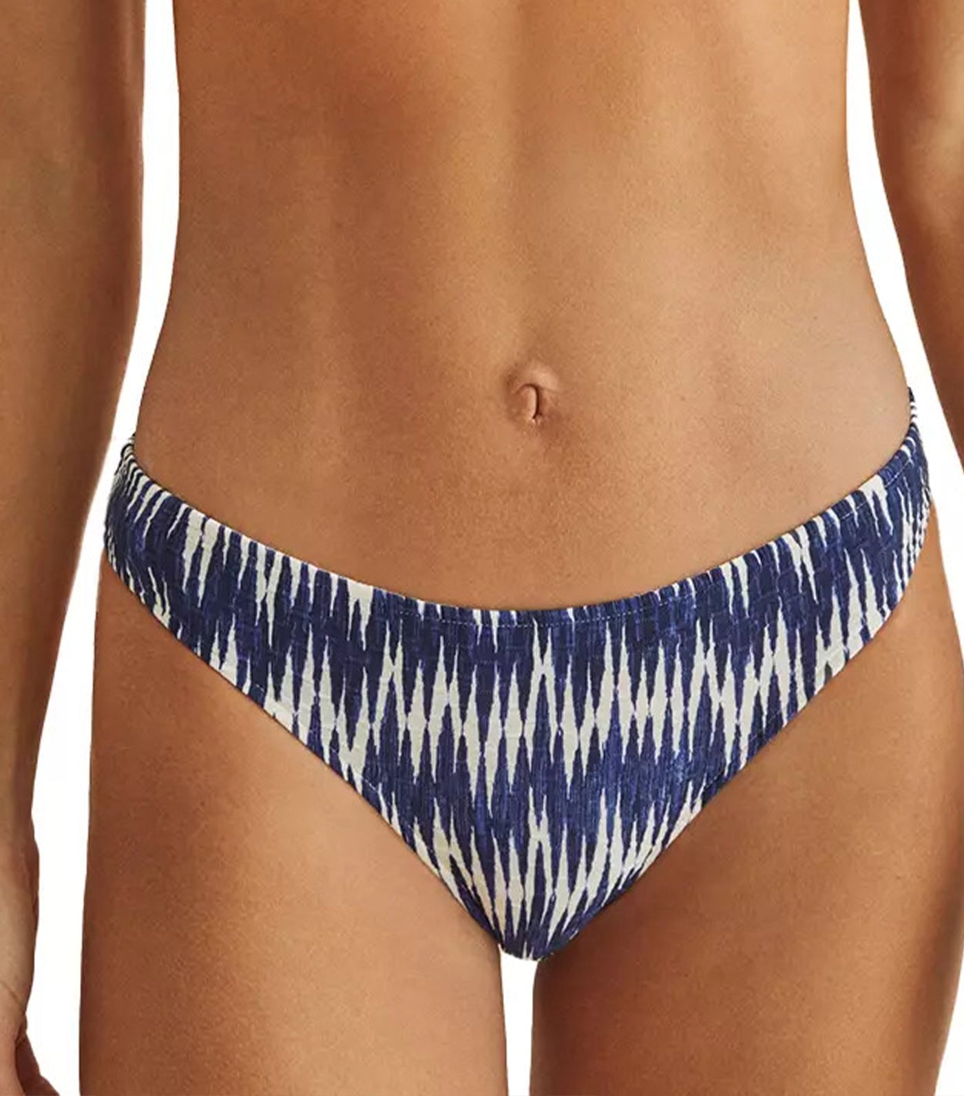 Classic V-Front Ikat Print Bikini Bottoms Blue