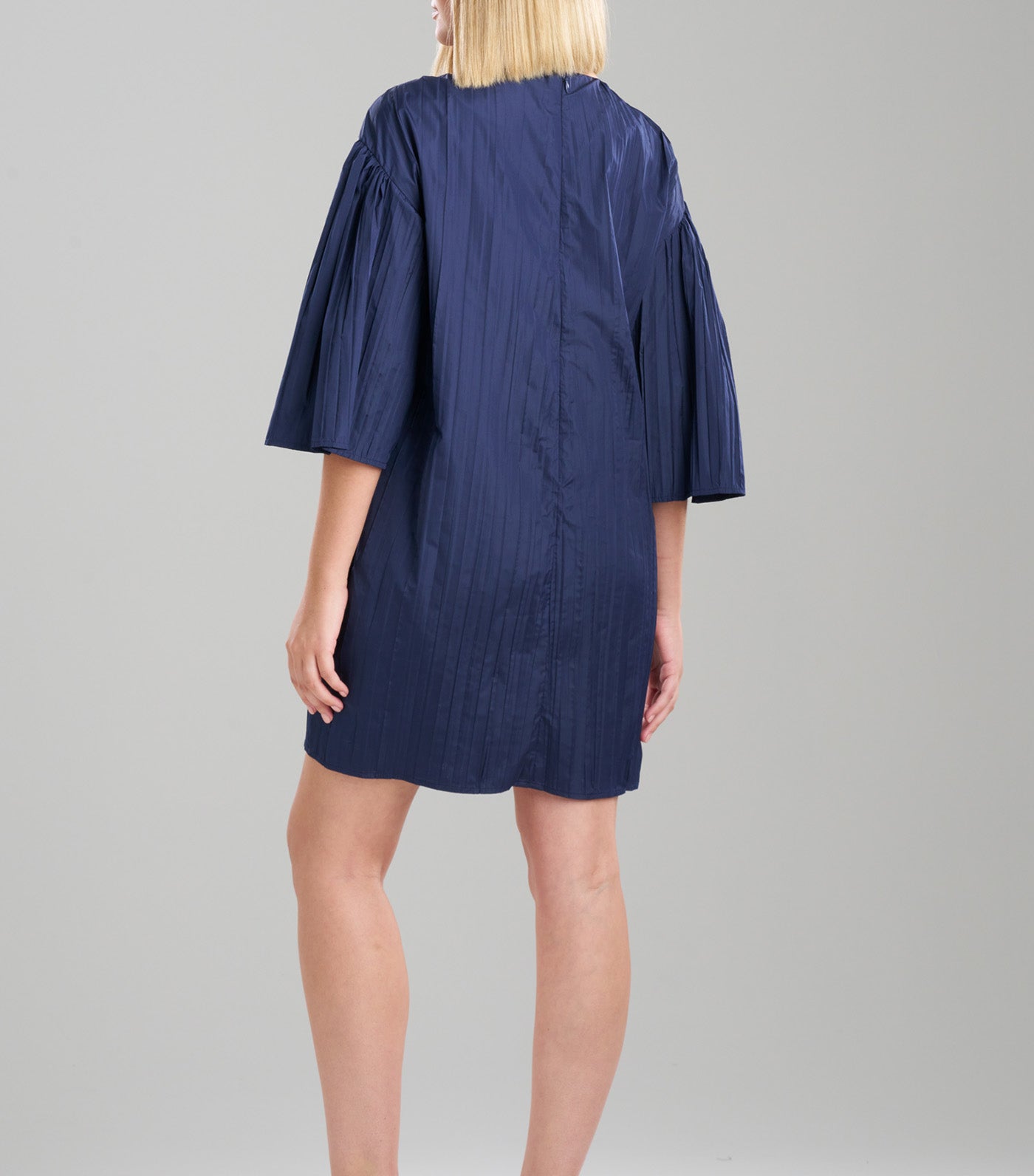 Taffeta Plisse Dress Midnight Navy