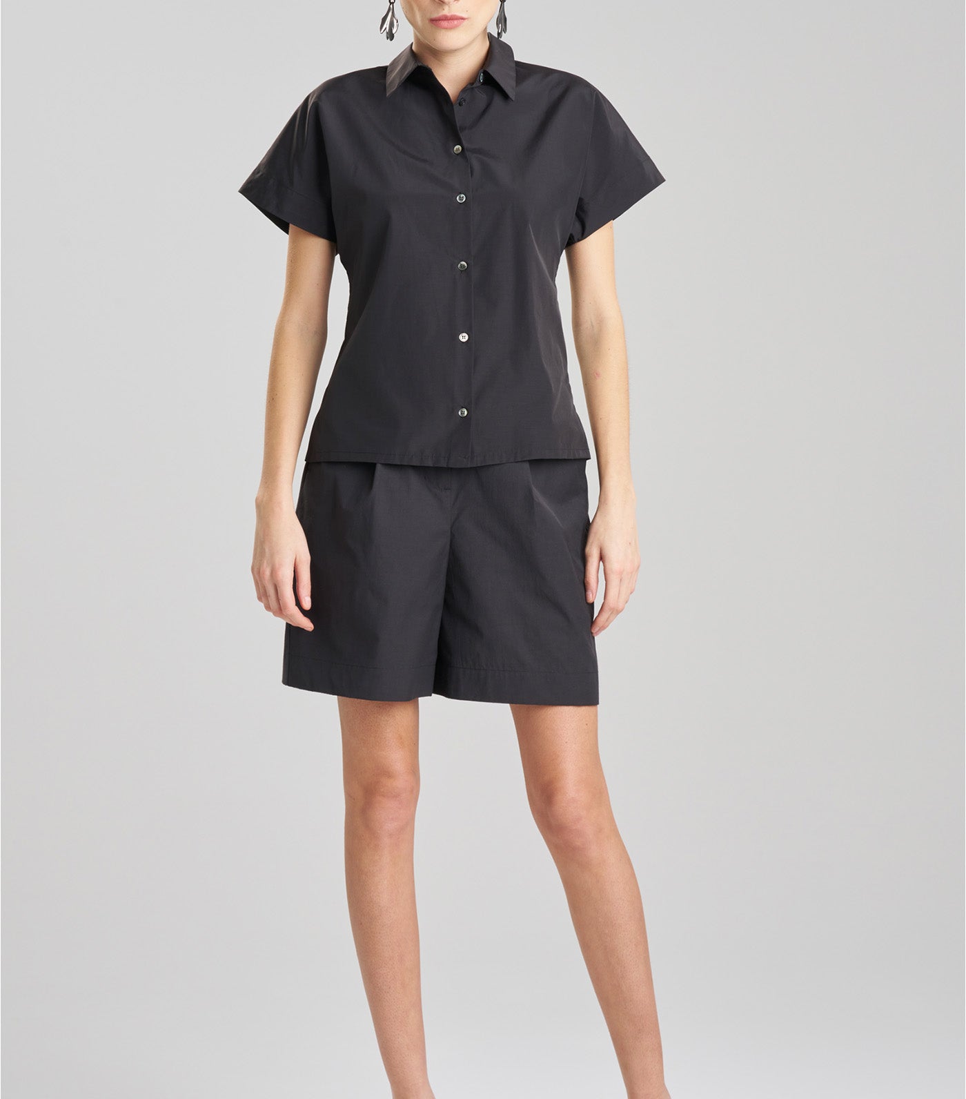 Techno Poplin Shirt Black