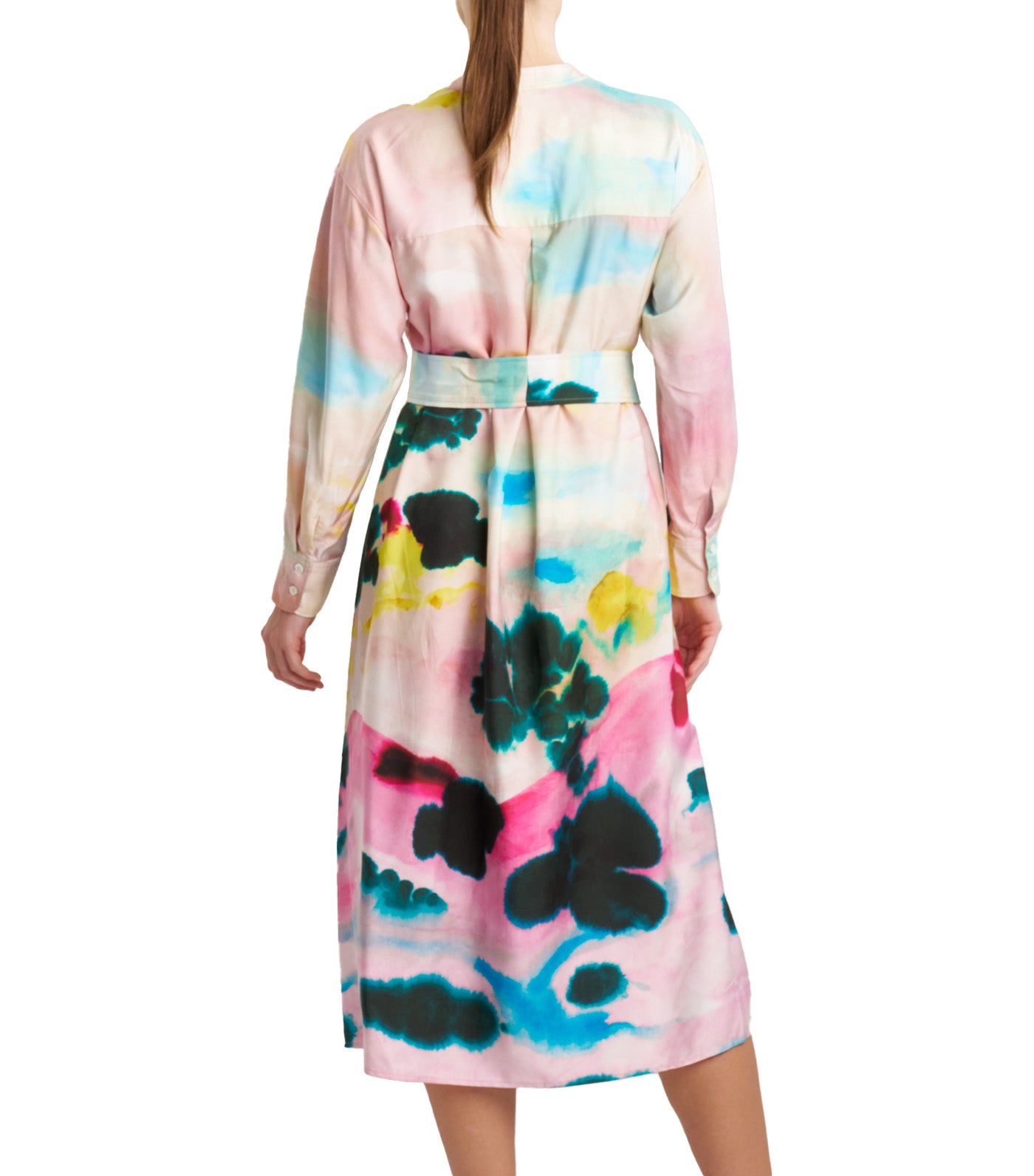 Akiko Printed Cotton Silk Twill Oversized Shirtdress