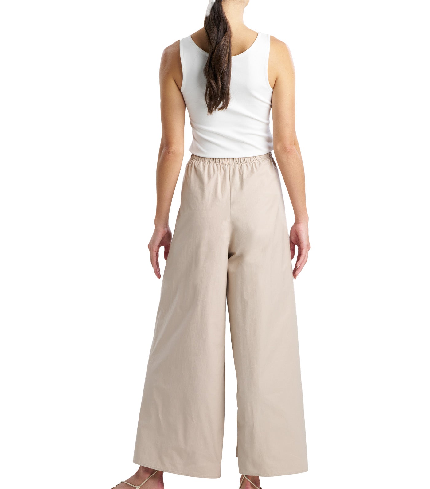 Tech Cotton Taffeta Palazzo Pants Beachwood