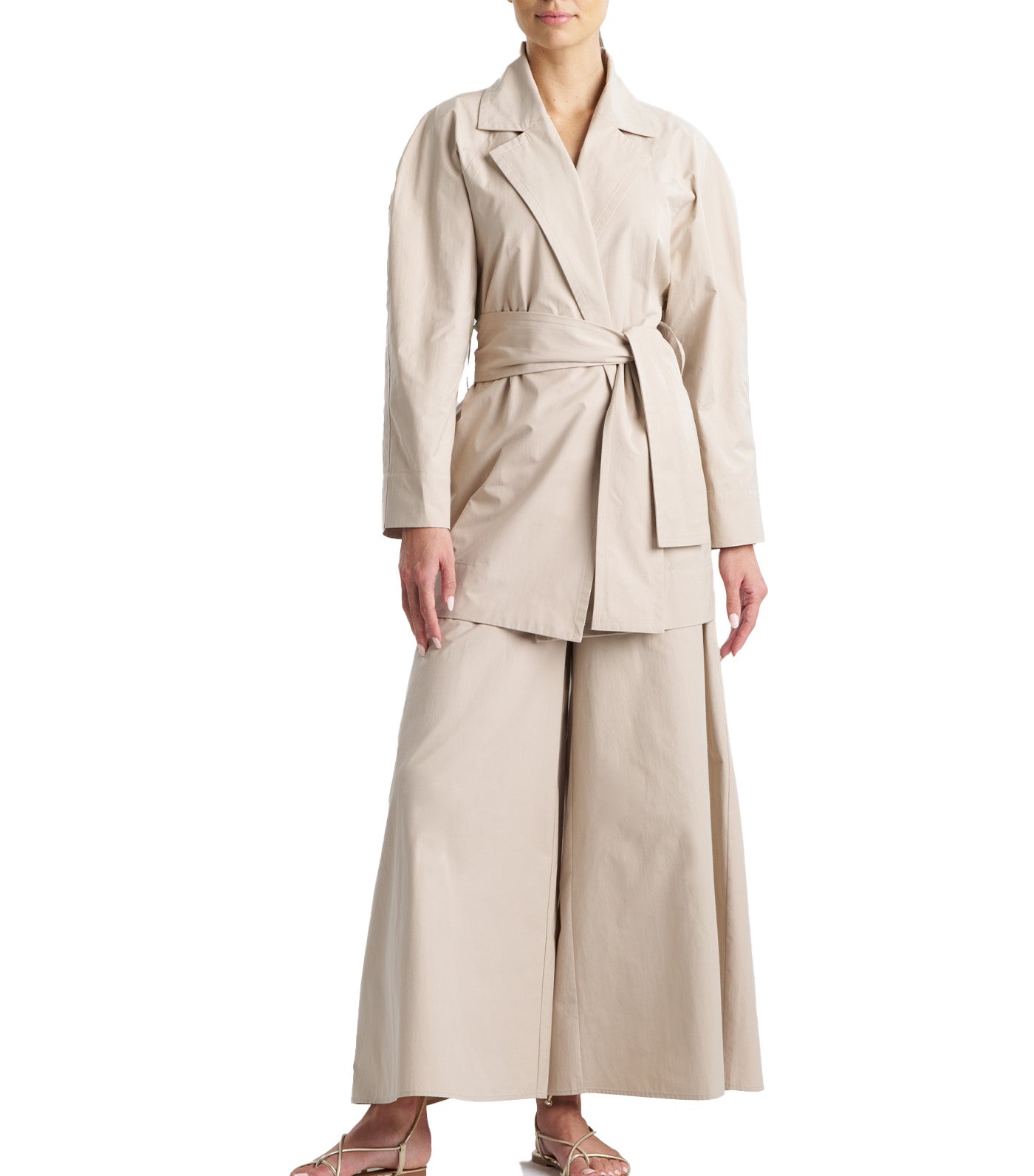 Tech Cotton Taffeta Trench Coat Beachwood