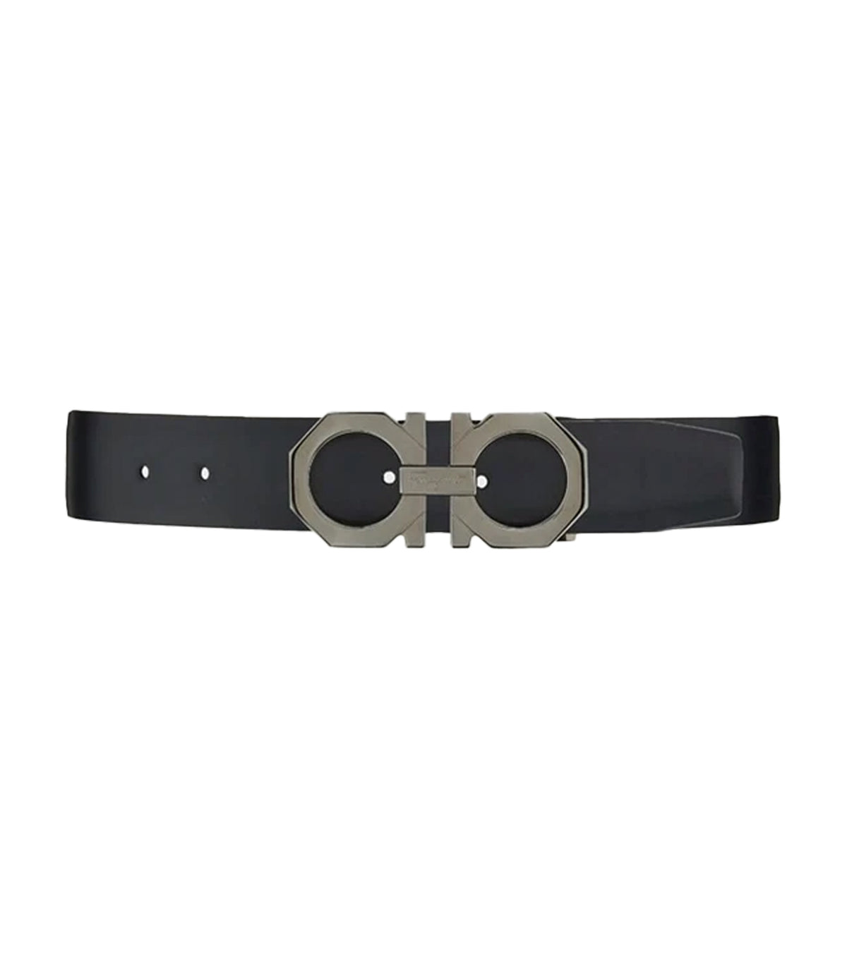 Ferragamo Reversible and Adjustable Gancini Belt Black/Big Sur Soil