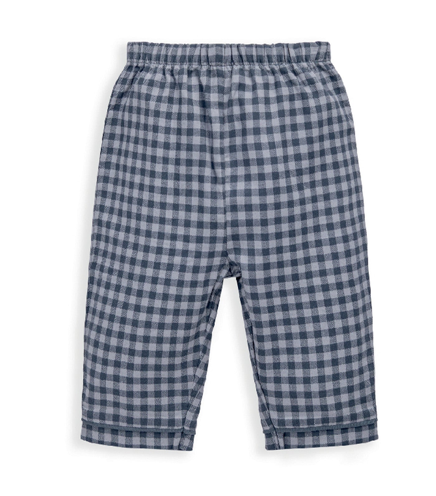 Woven Collar Gingham Pajamas Blue