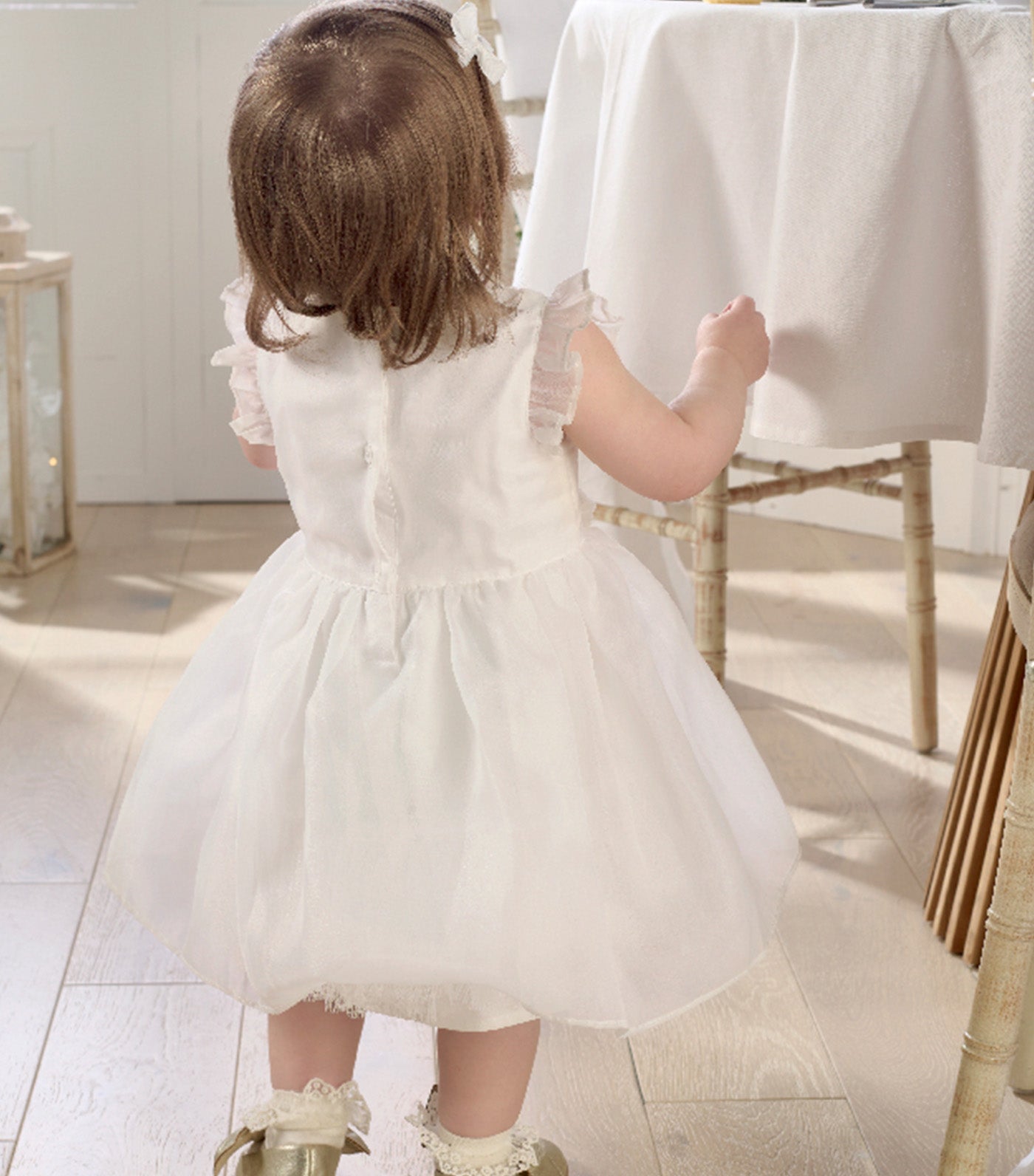 Organza Flower Dress White