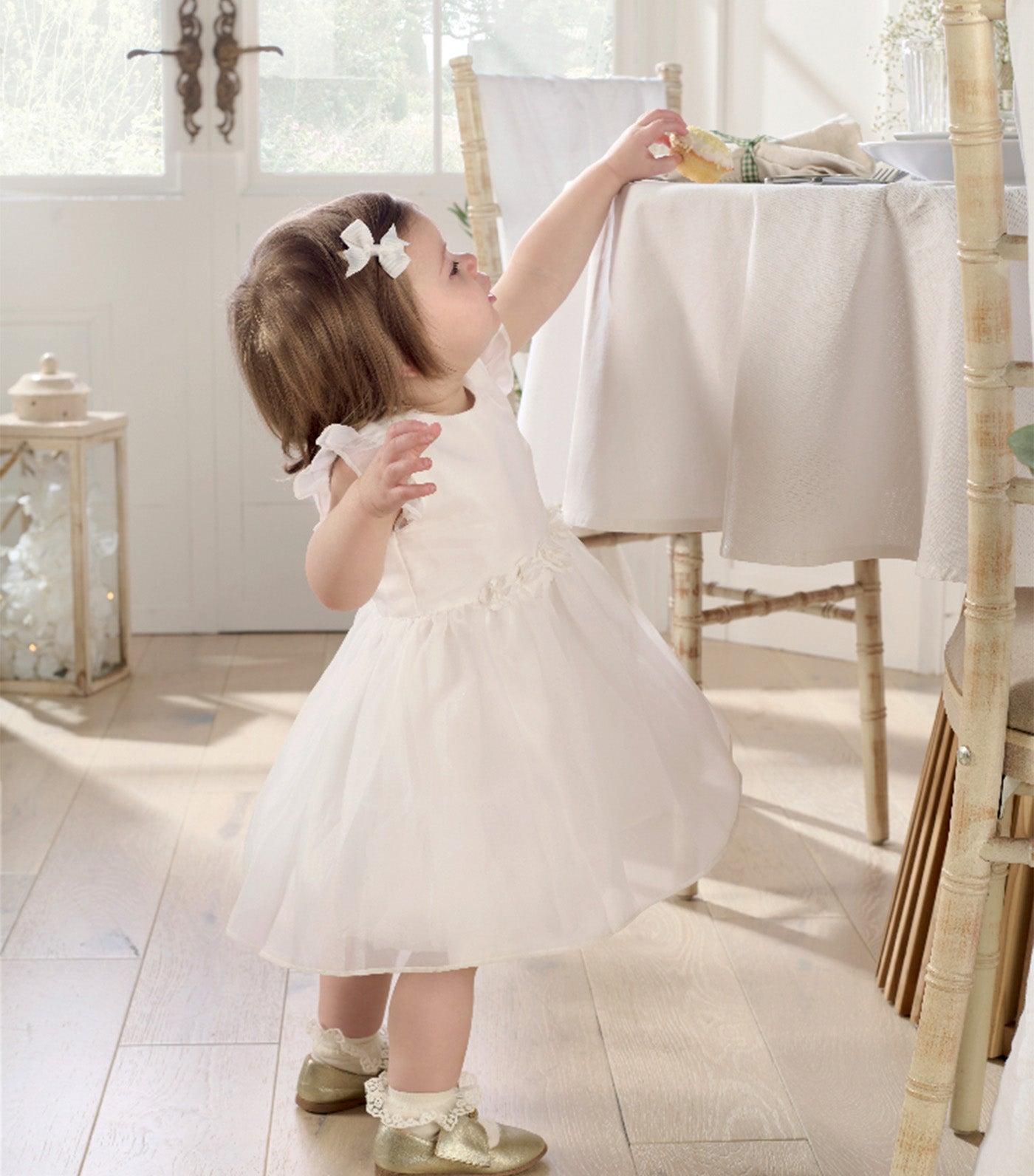 Organza Flower Dress White
