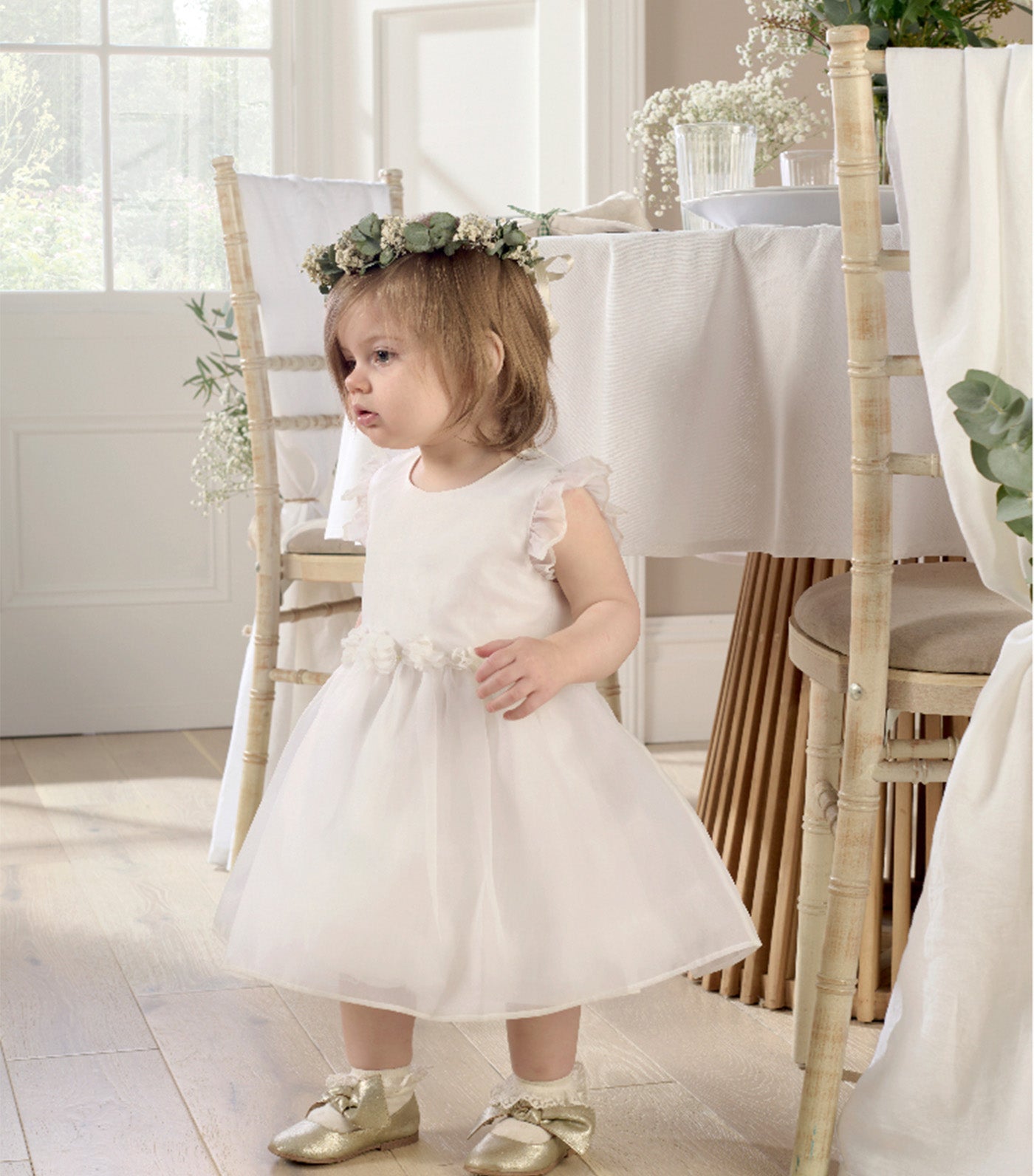 Organza Flower Dress White