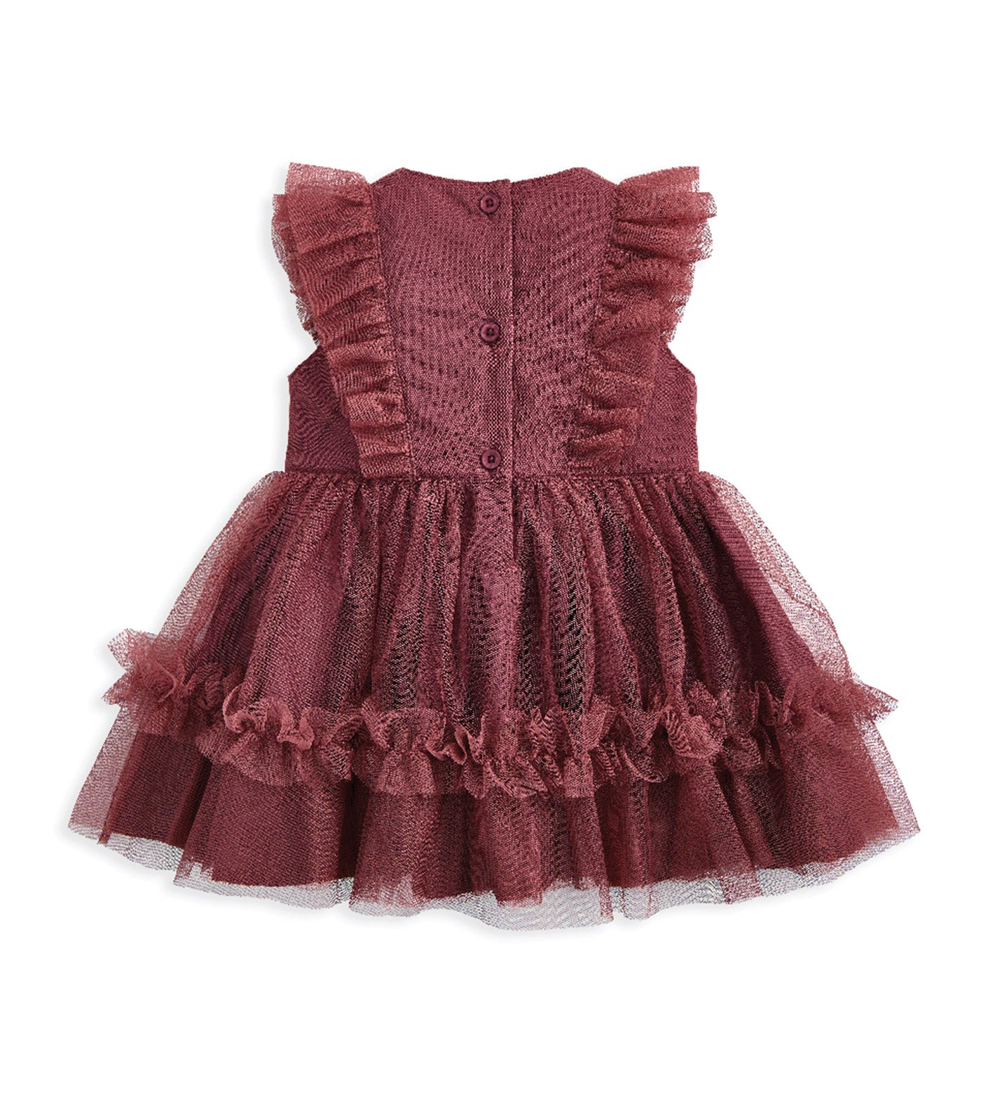 Mamas & Papas Frill Shoulder Tulle Dress Pink