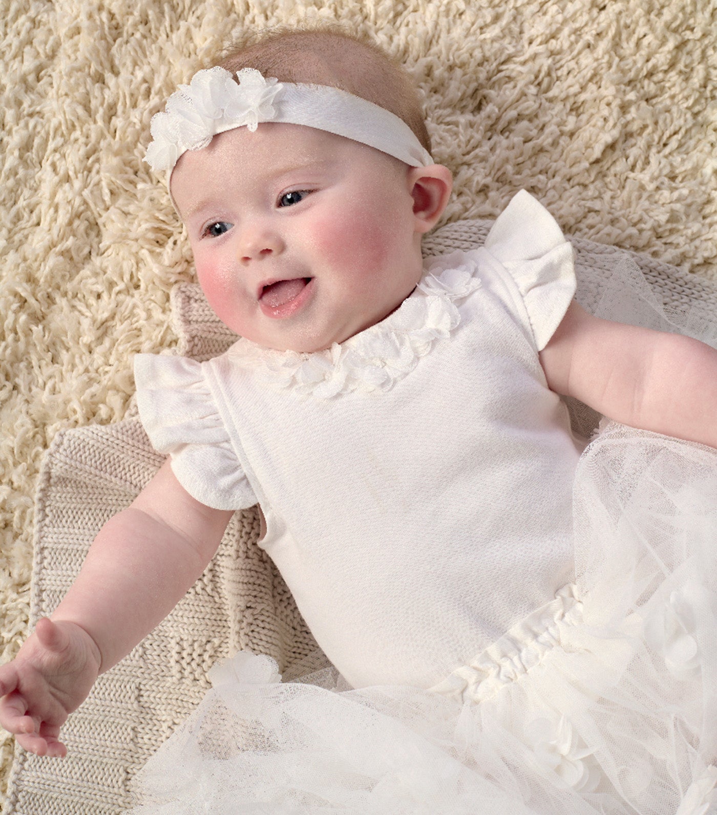 3D Flower Corsage Headband White
