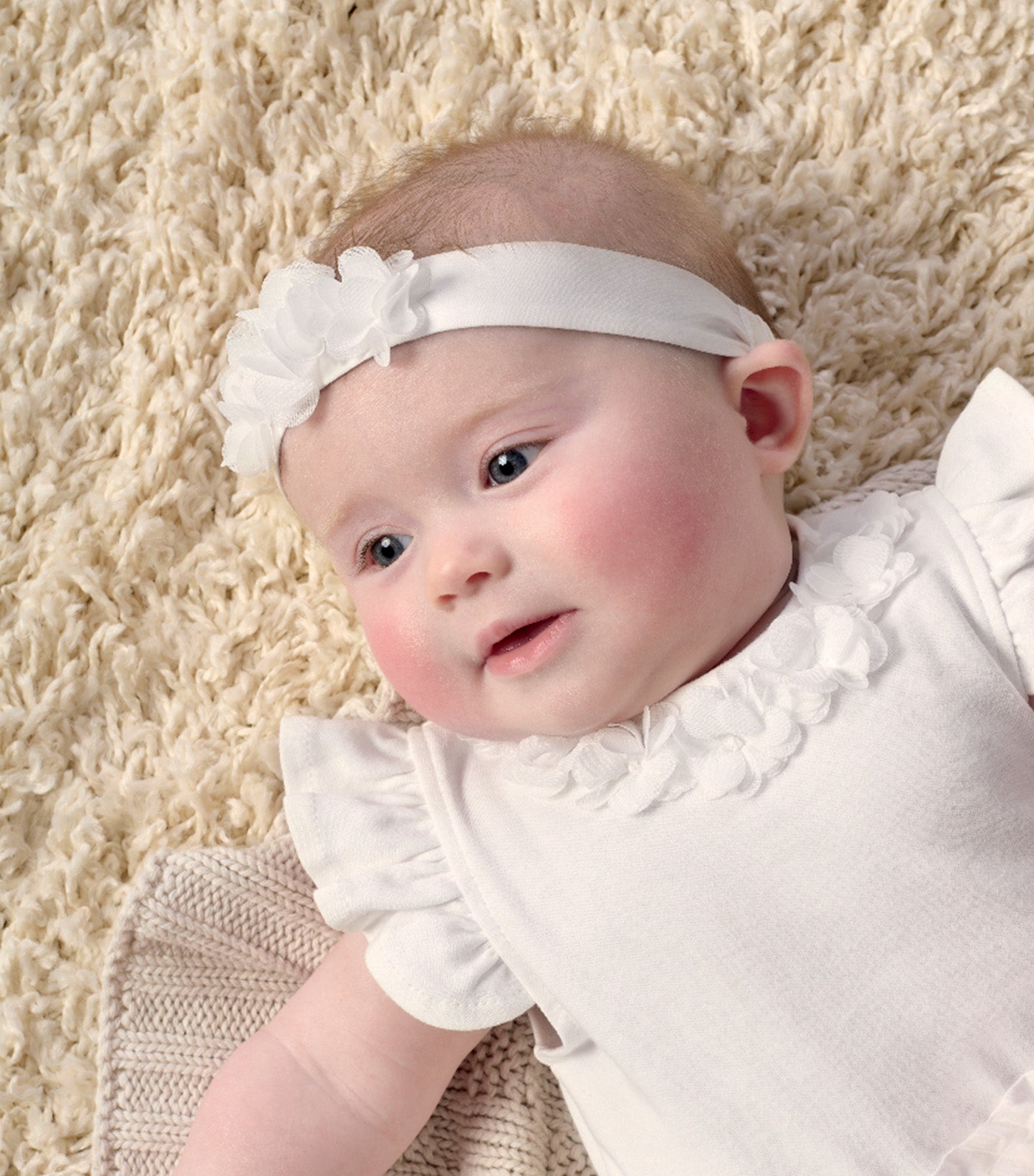 3D Flower Corsage Headband White